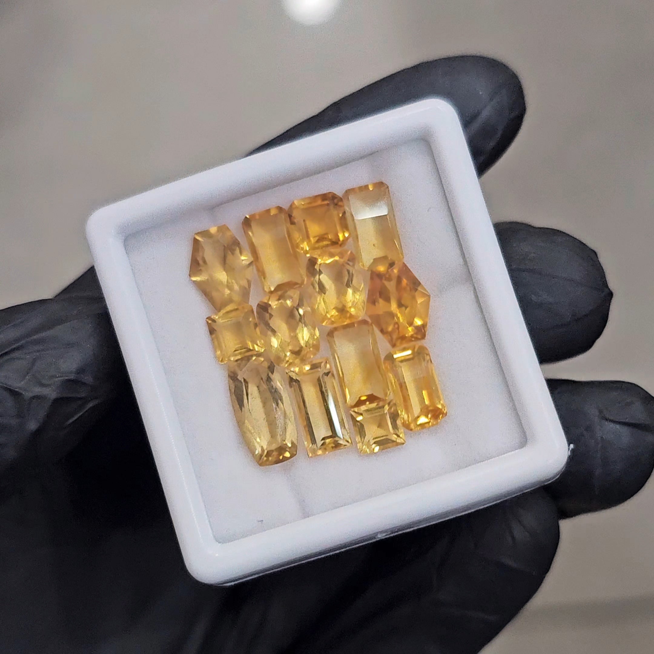 15 Pcs Natural Citrine Faceted | Shape: Rectangle & Fancy | Size: 6-9mm