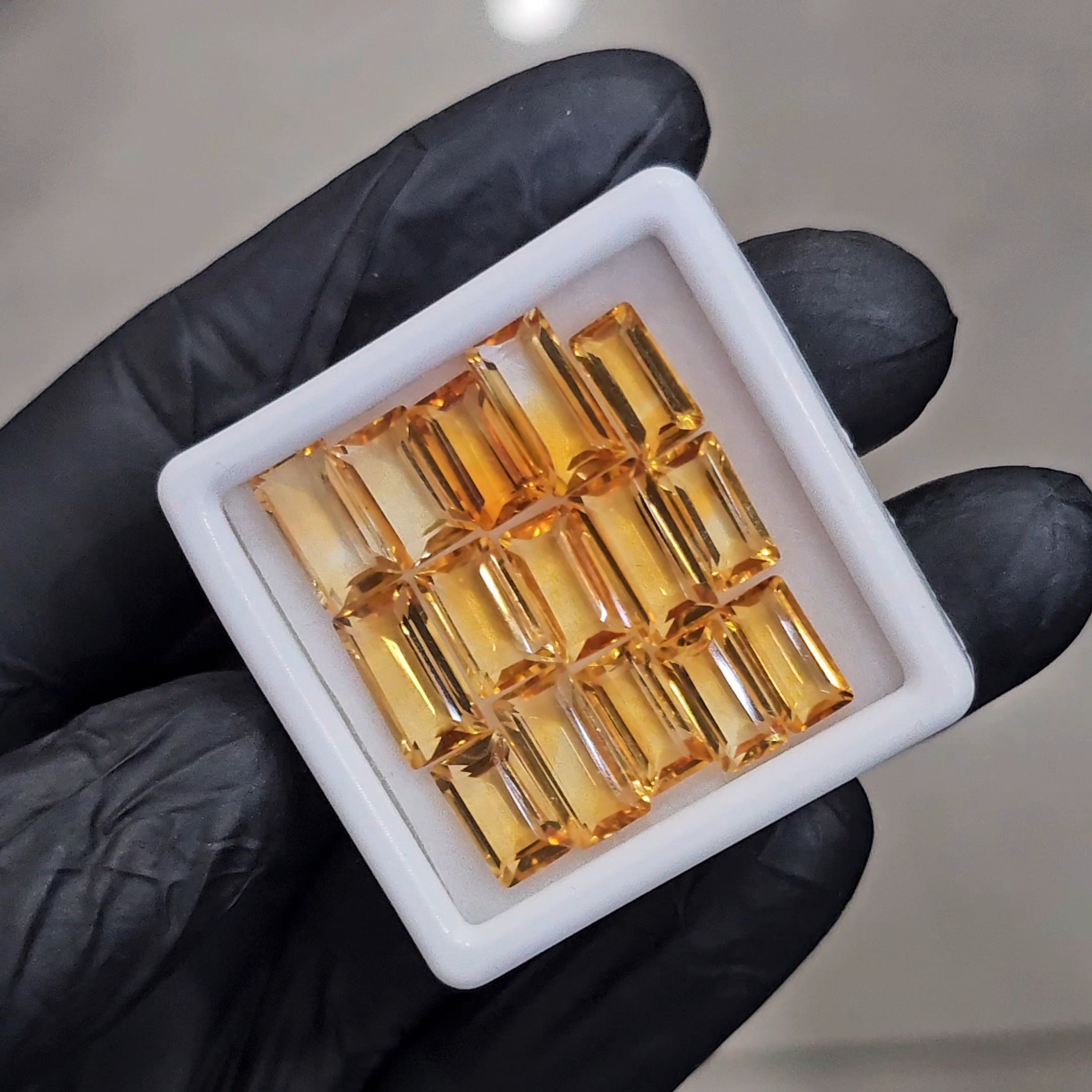 15 Pcs Natural Citrine Faceted | Shape: Rectangle | Size: 12-10mm