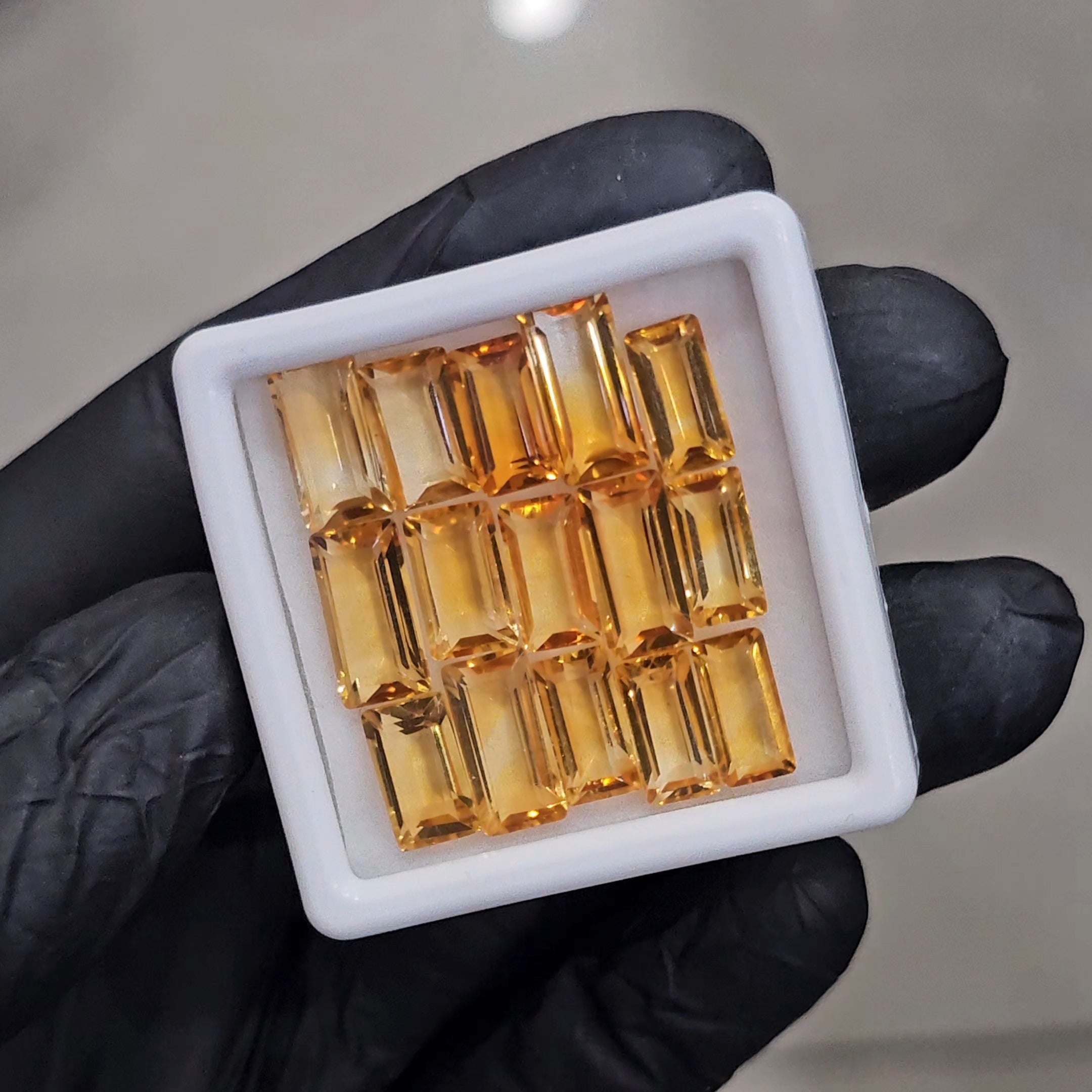 15 Pcs Natural Citrine Faceted | Shape: Rectangle | Size: 12-10mm