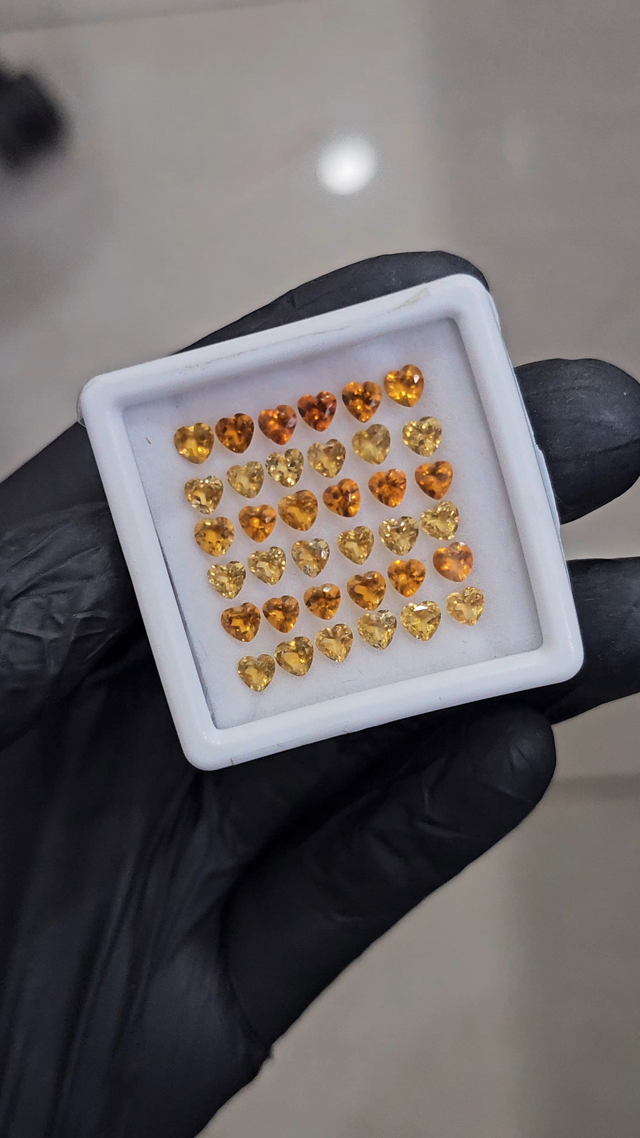 36 Pcs Of Natural Citrine Faceted | Shape: Heart | Size: 4mm