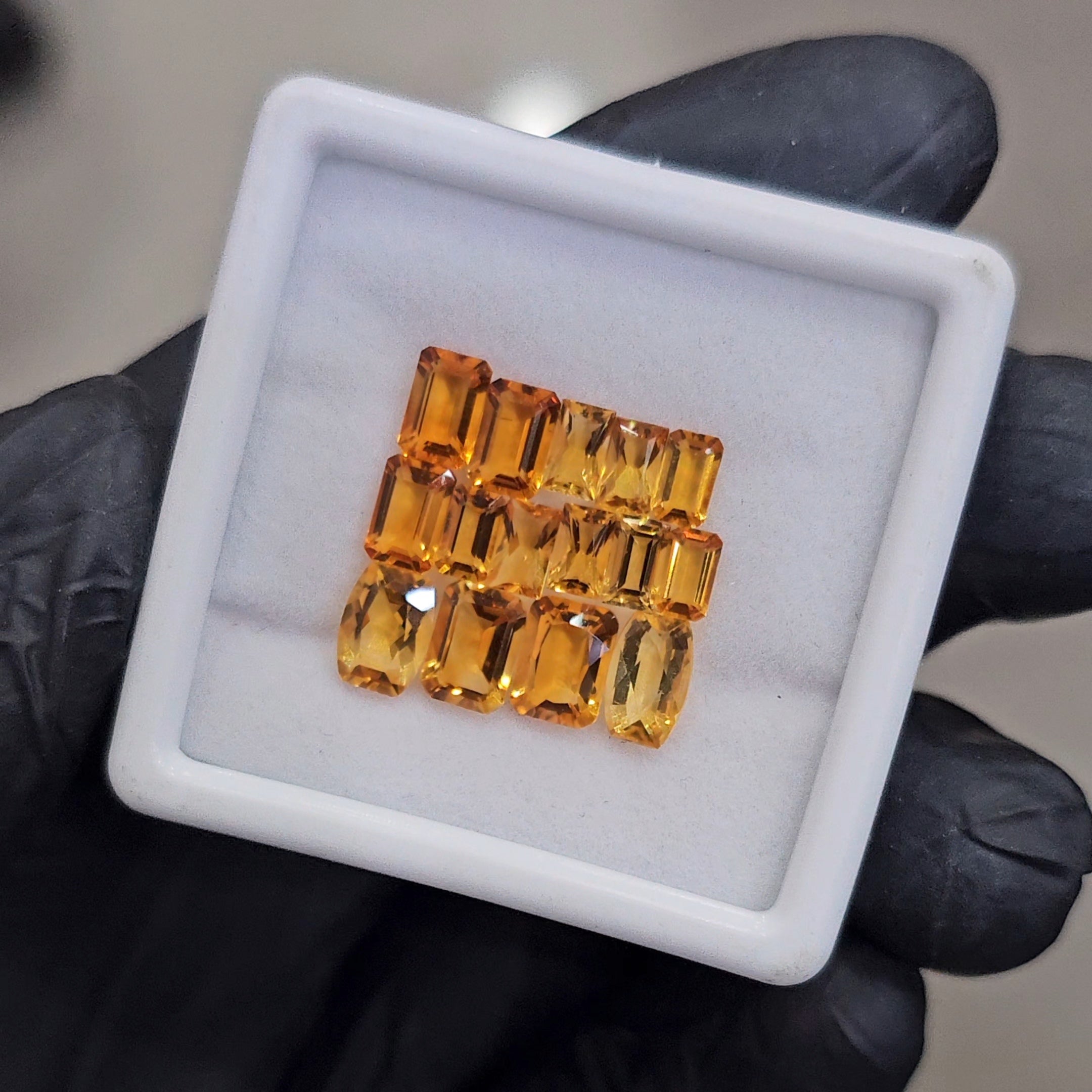 15 Pcs Natural Citrine Faceted | Shape: Rectangle | Size: 8-5mm