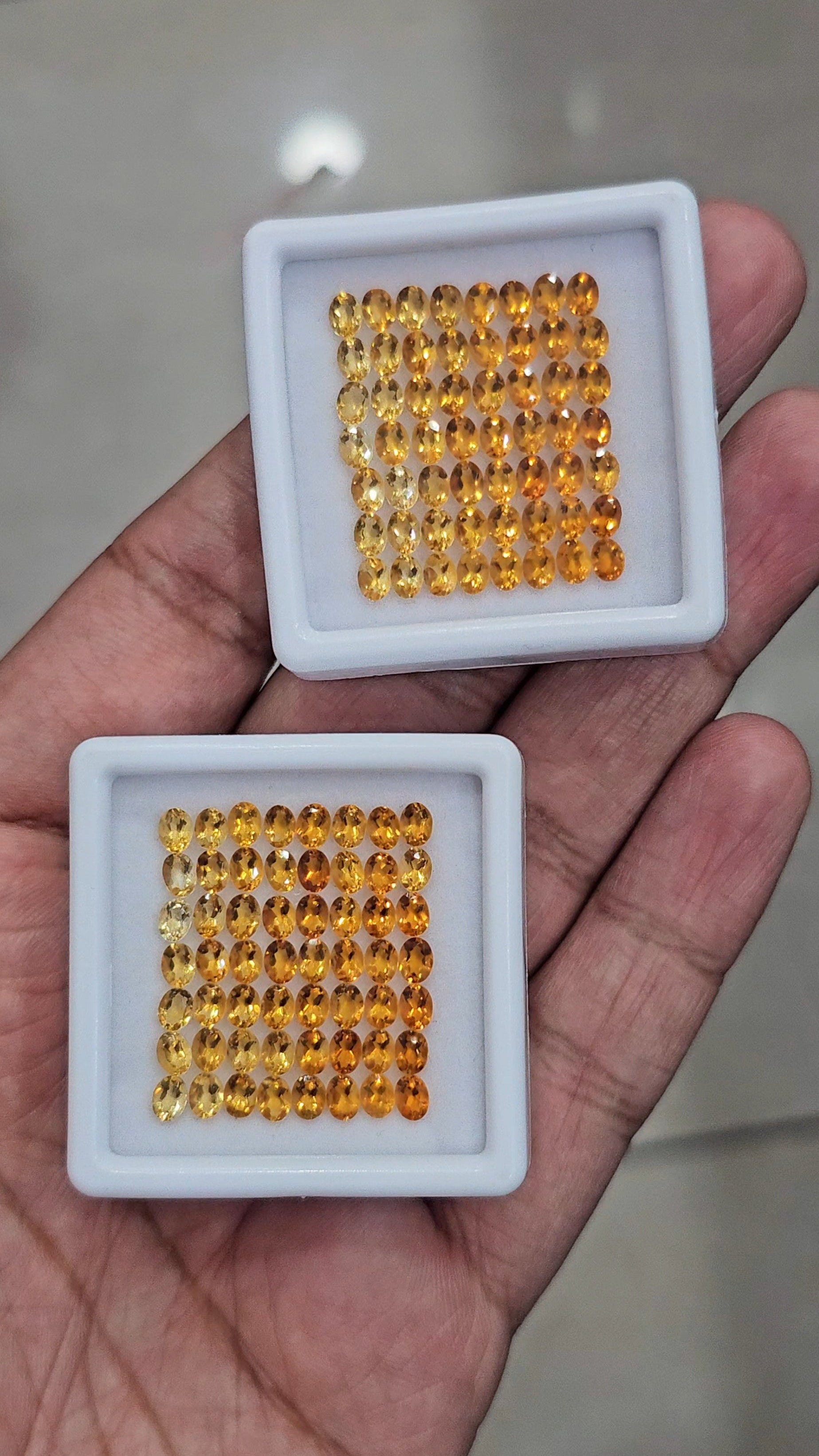 56 Pcs Natural Shaded Citrine Faceted | Shape: Oval | Size: 5x3mm