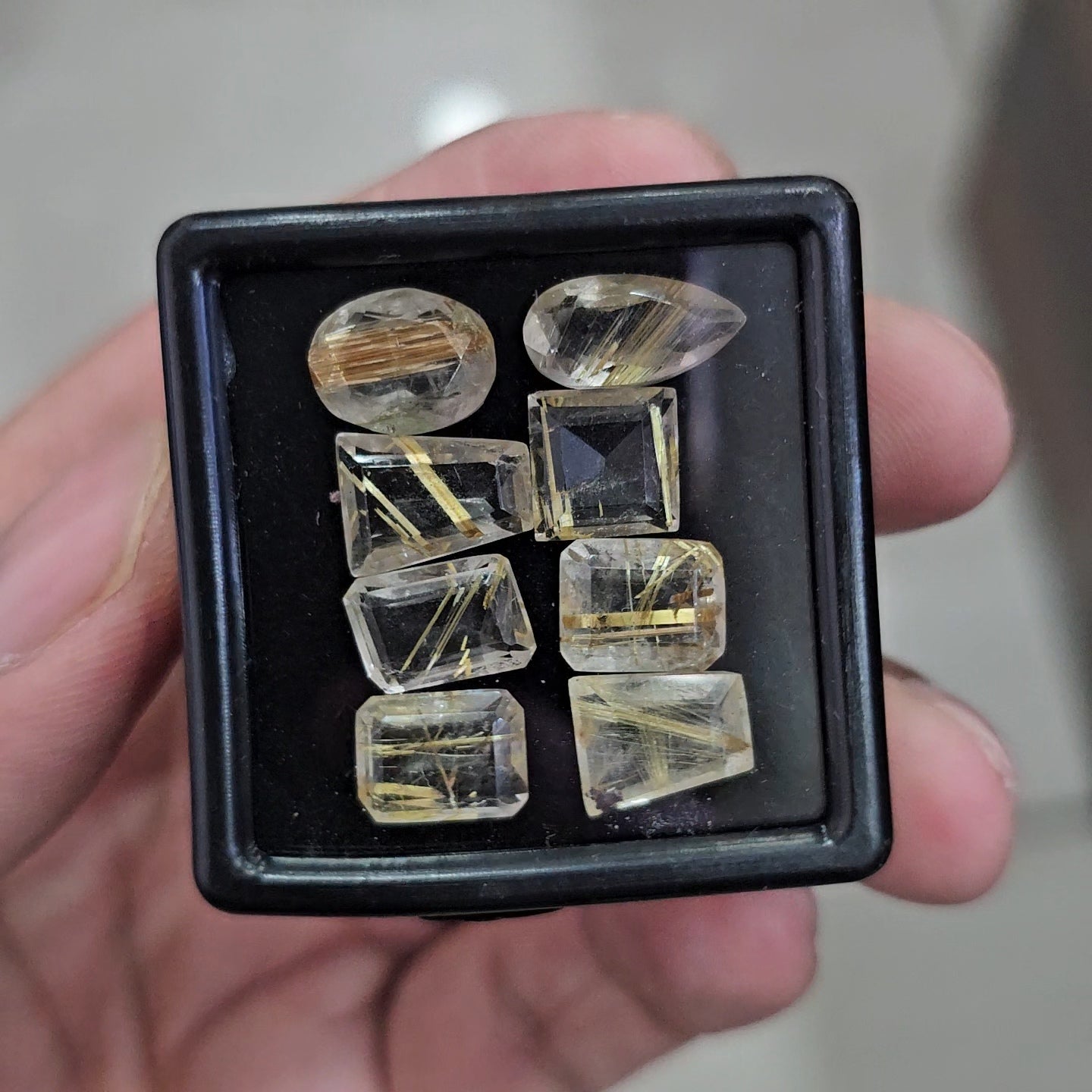8 Pcs Natural Golden Rutile Quartz Faceted | Shape: Mix | Size: 8-14mm