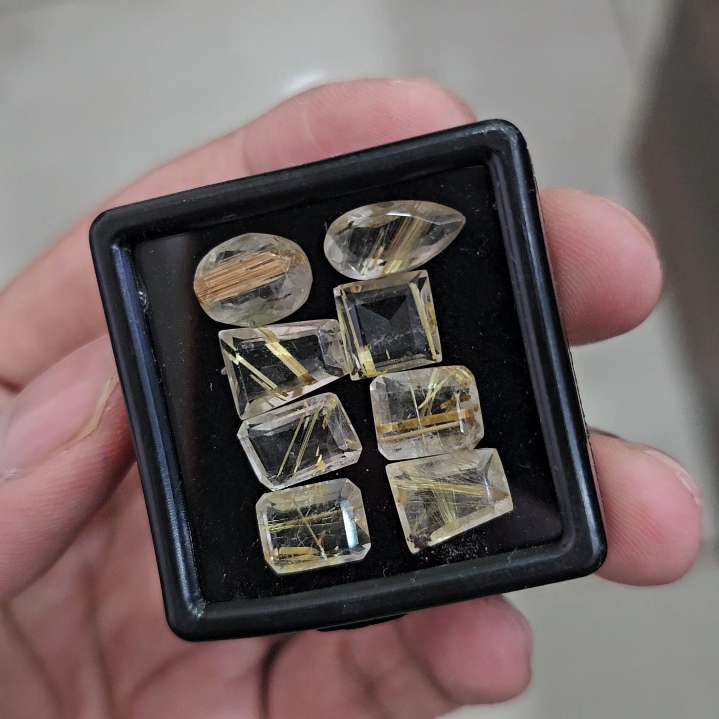 8 Pcs Natural Golden Rutile Quartz Faceted | Shape: Mix | Size: 8-14mm