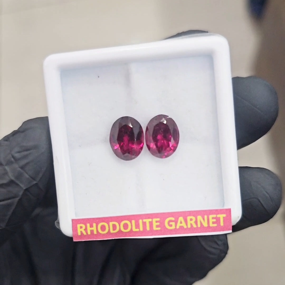 2 Pcs Natural Rhodolite Garnet Faceted | Shape: Oval | Size: 10x8mm - The LabradoriteKing