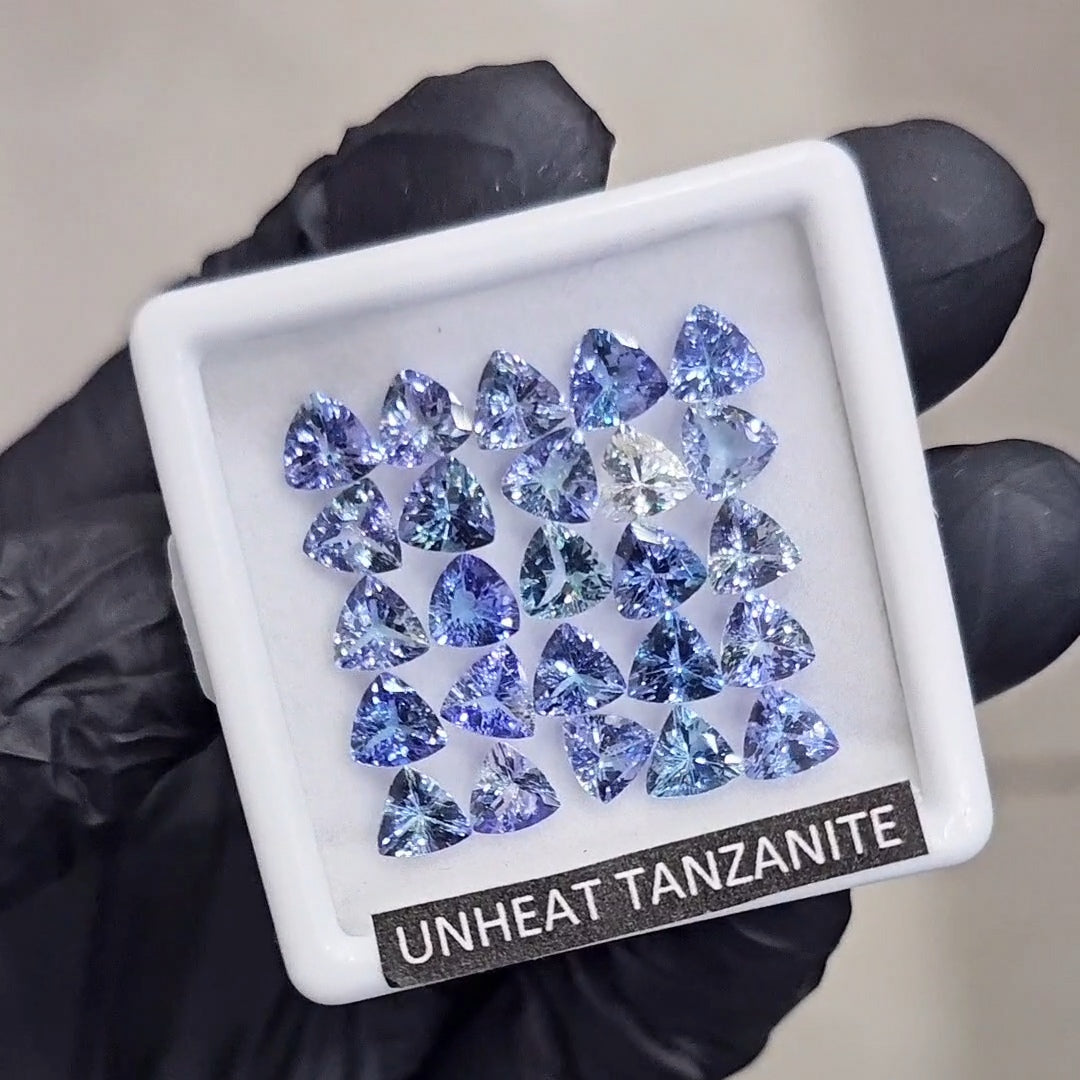 25Pcs Of Natural Unheated Tanzanite Faceted | Shape: Trillion | Size: 5.5mm