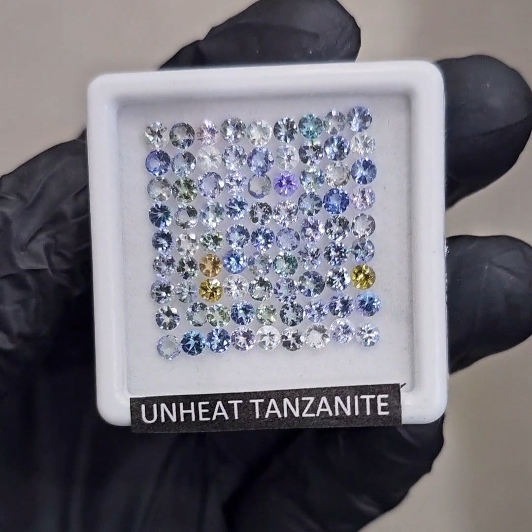 81Pcs Of Natural Unheated Tanzanite Faceted | Shape: Round | Size: 3mm