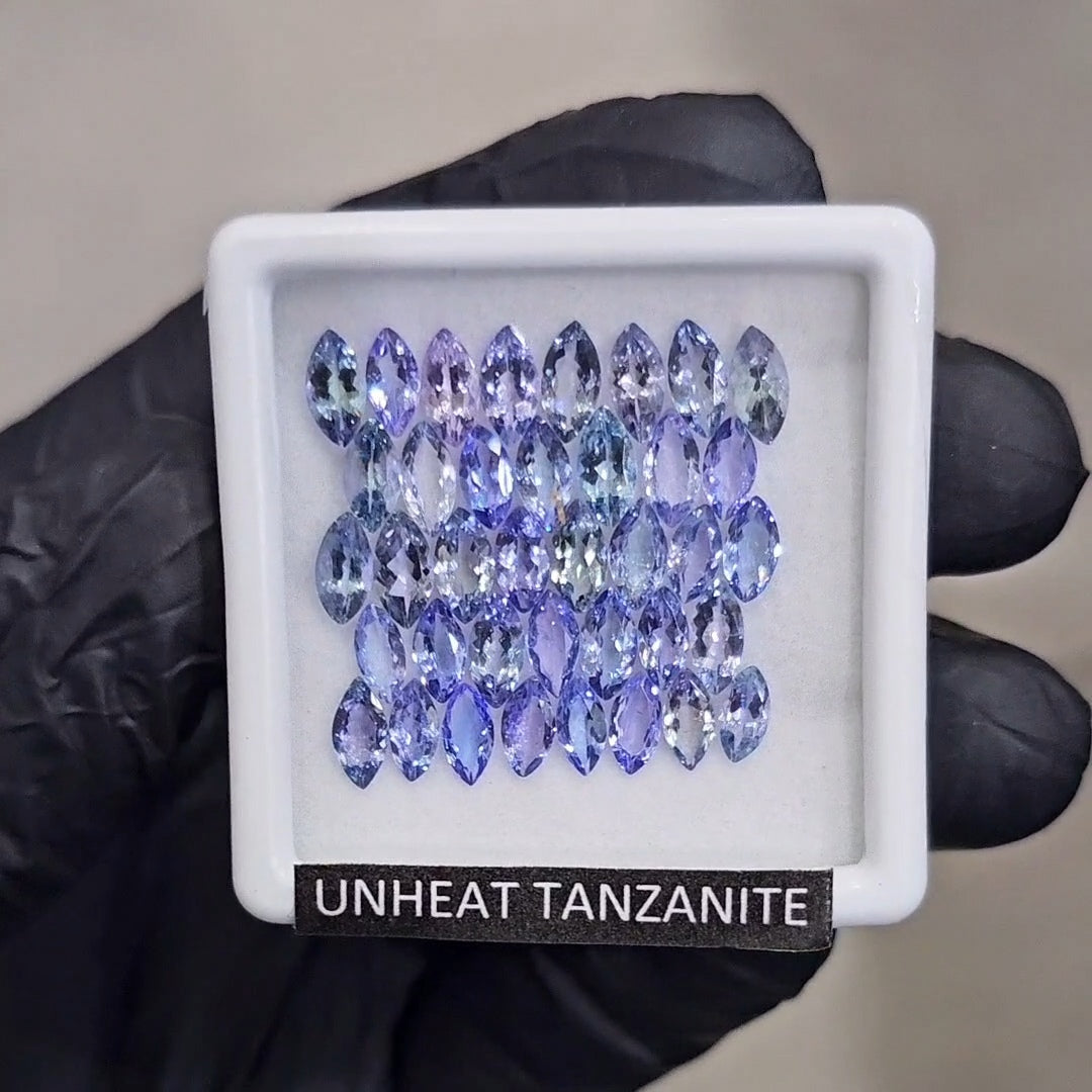 38 Pcs Of Natural Unheated Tanzanite Faceted | Shape: Marquise | Size: 5-6mm