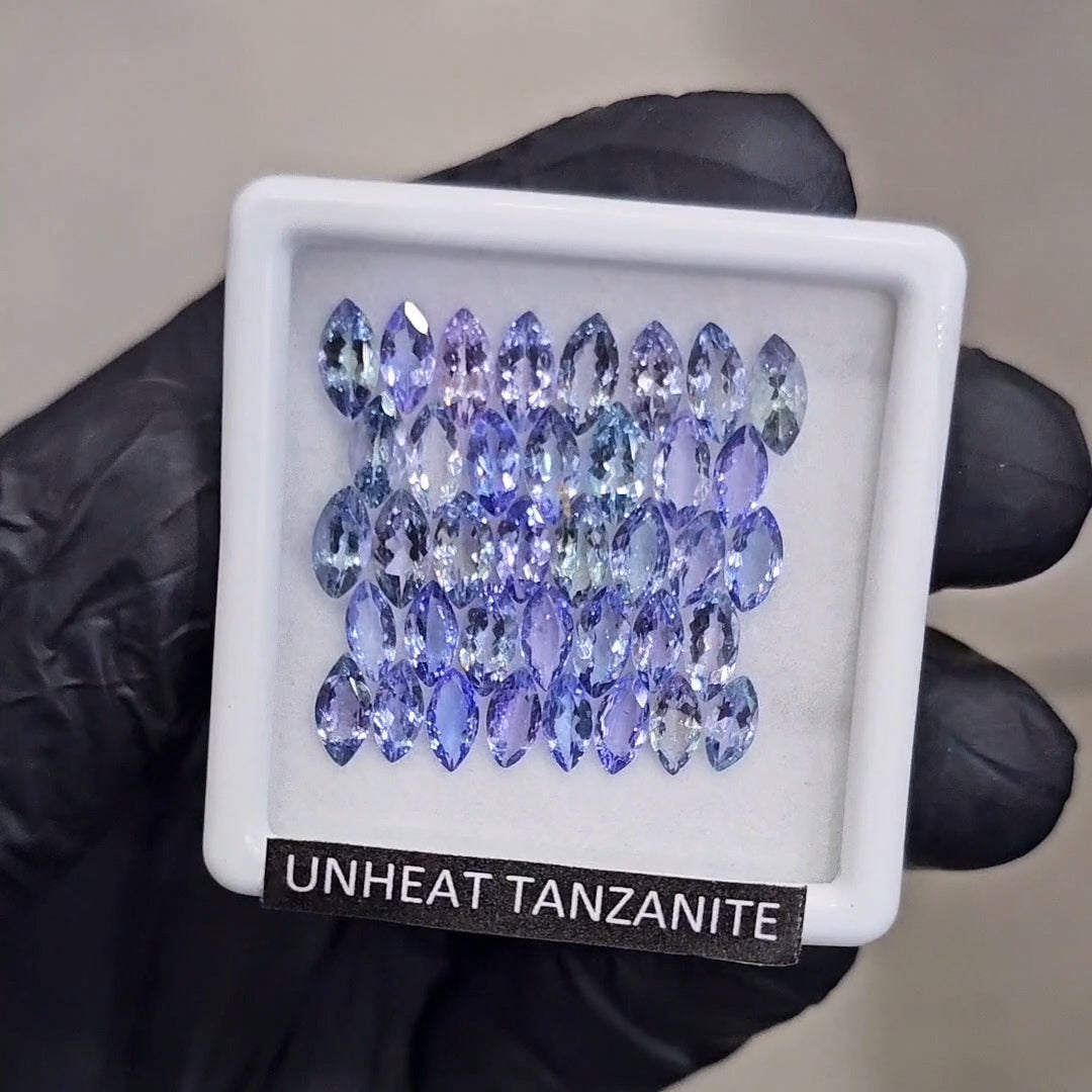 38 Pcs Of Natural Unheated Tanzanite Faceted | Shape: Marquise | Size: 5-6mm