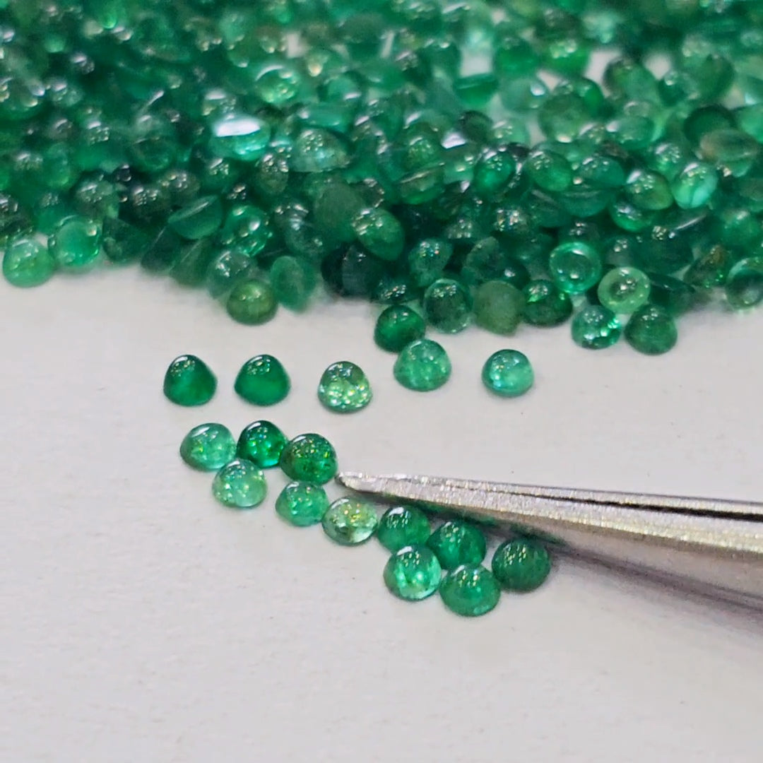 5 Carats Emerald Cabochons | Round | 2-3mm | 120-140Pcs