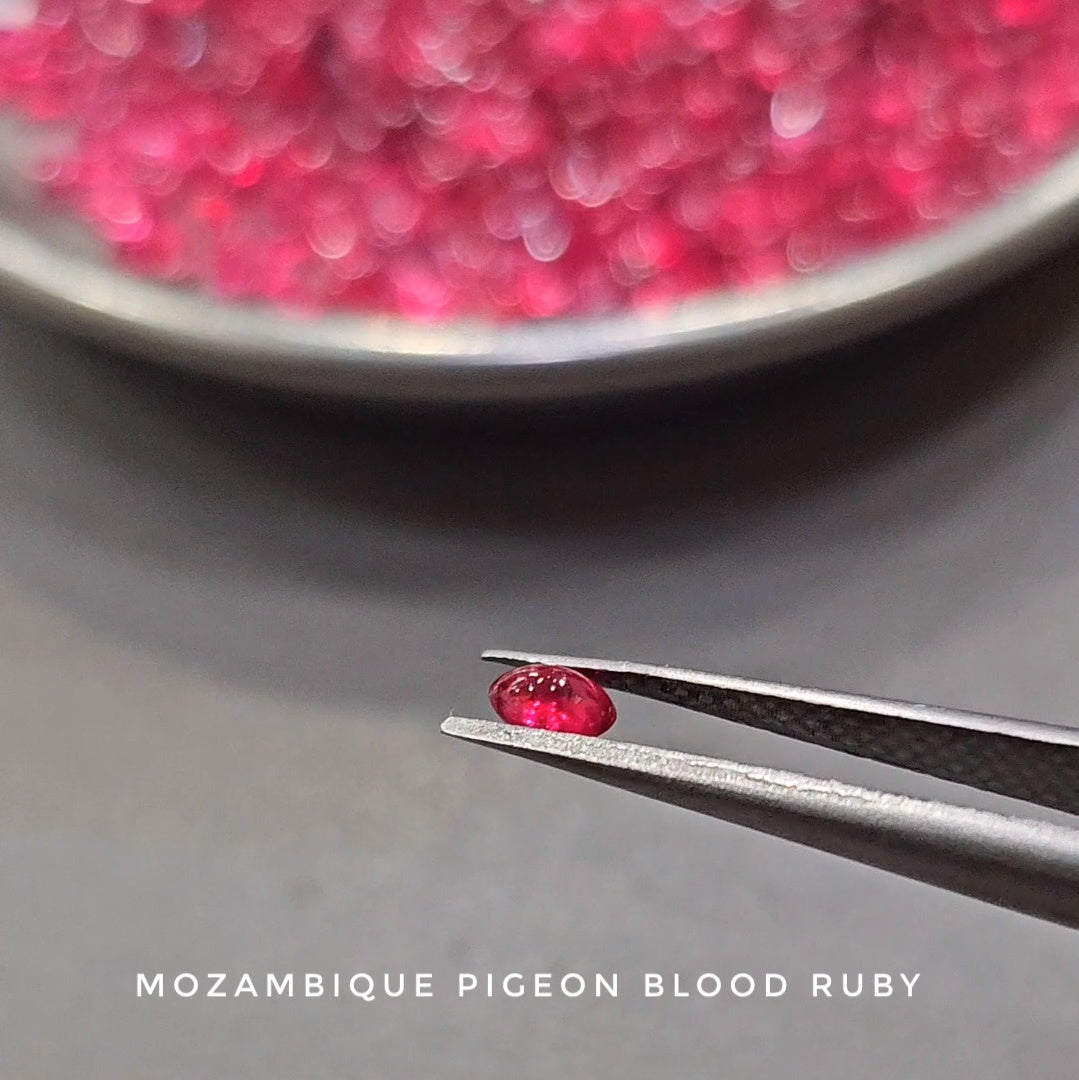 10 Carats Mozambique Pigeon Blood Ruby Cabochons | Minor Heat Only | 2–4mm | ~80 Pcs