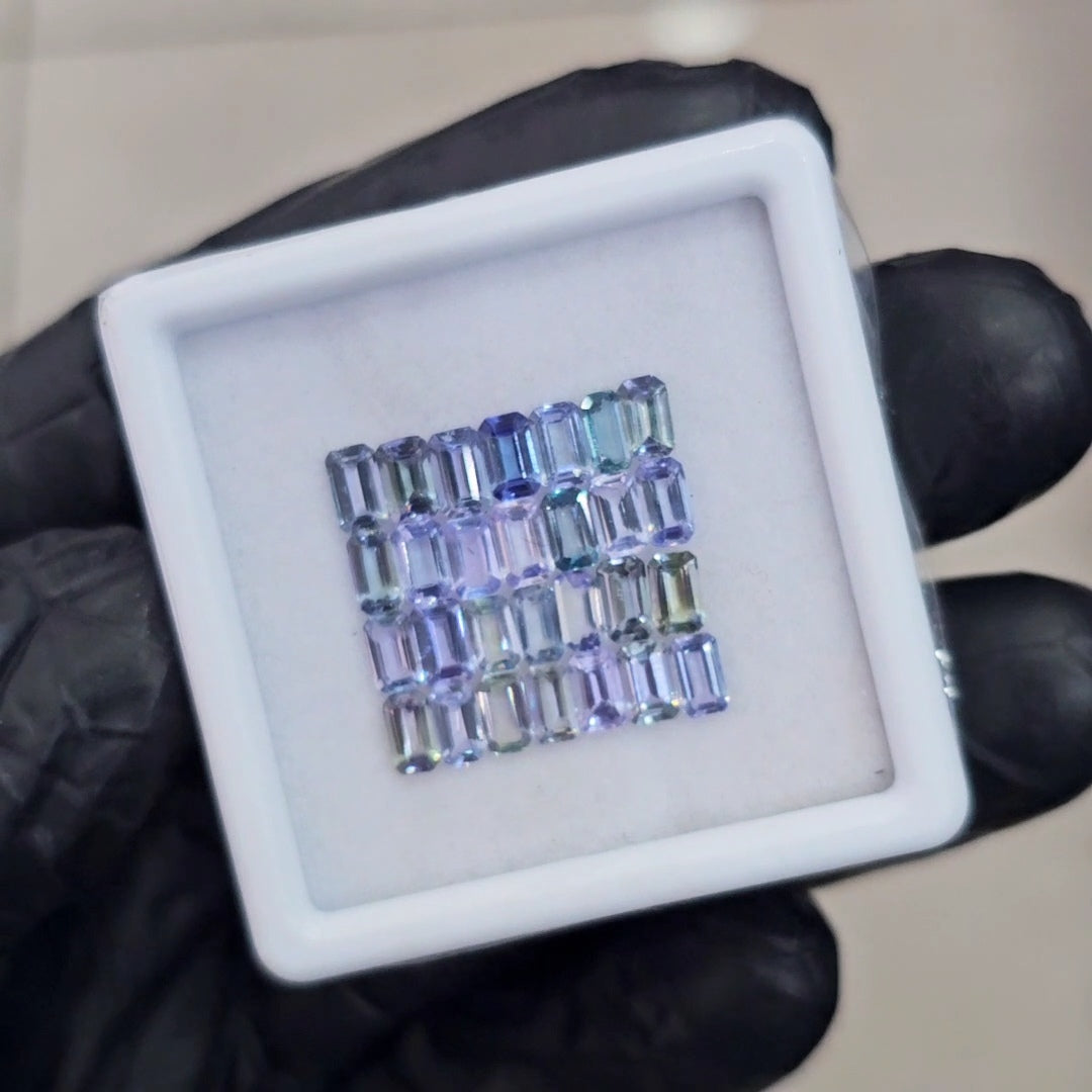 28 Pcs Of Natural Unheated Tanzanite Faceted | Shape: Rectangle | Size: 5x3mm - The LabradoriteKing