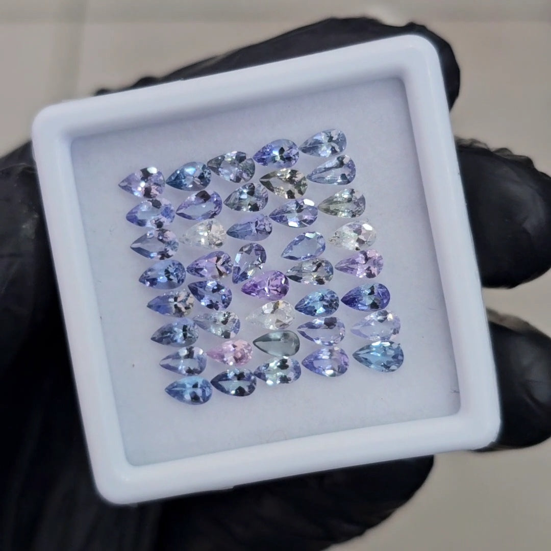 40 Pcs Of Natural Unheated Tanzanite Faceted | Shape: Pear | Size: 5x3mm