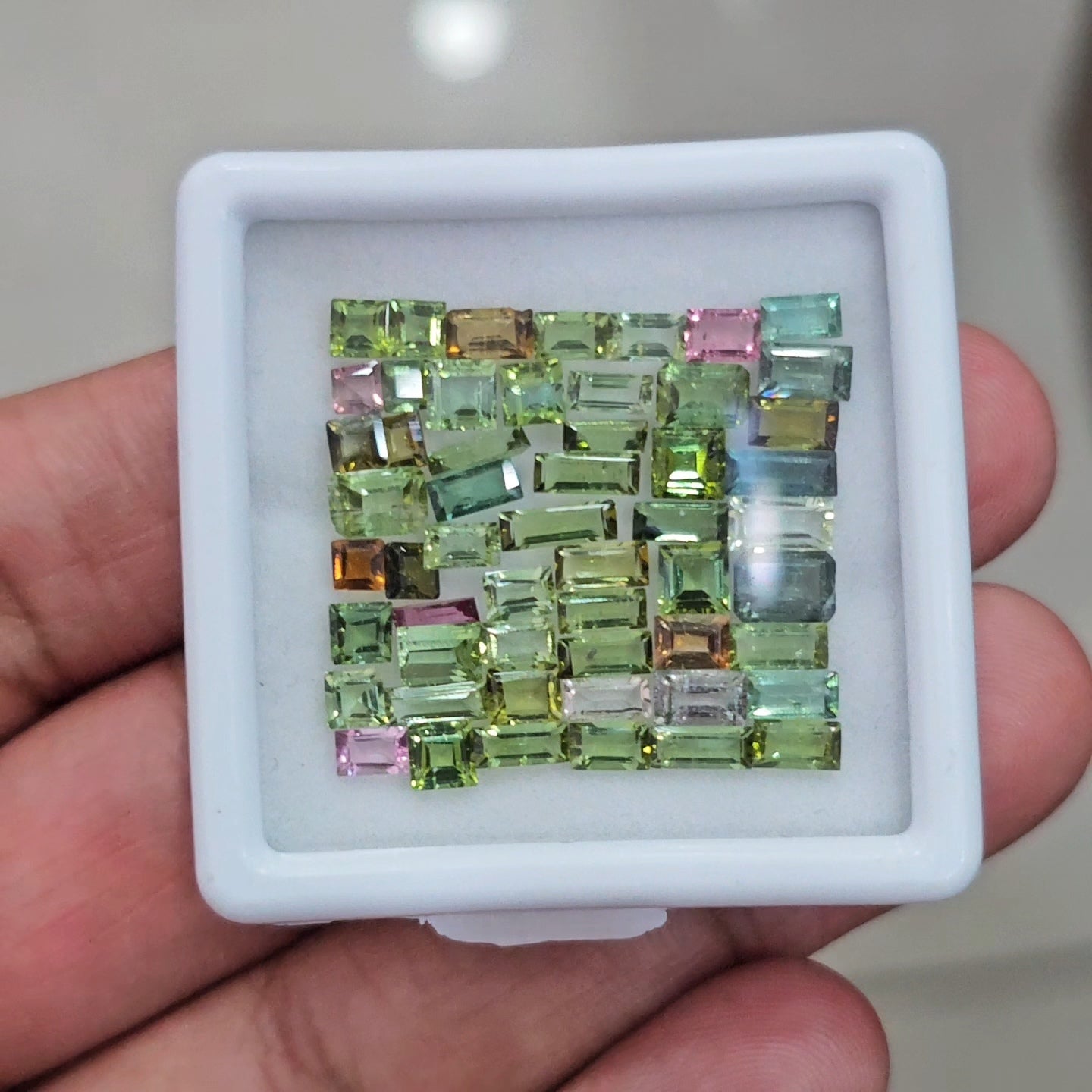 54pcs Of Natural Tourmaline Faceted | Sizes:3-6mm| Rectangle - The LabradoriteKing