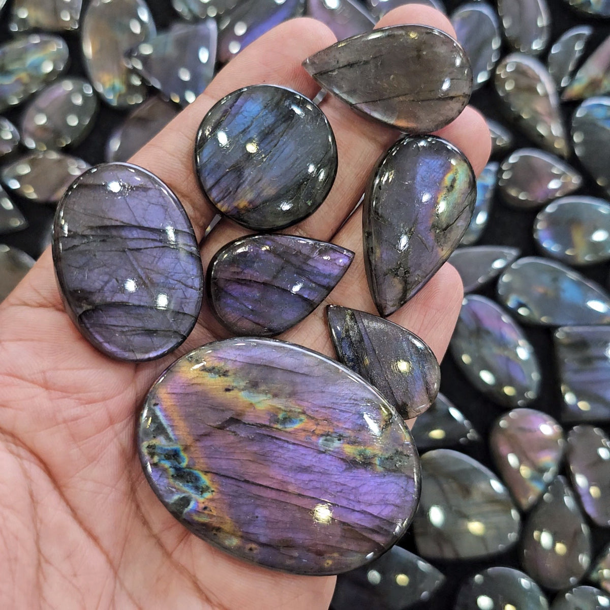 100 Grams Purple Labradorite | 10-12 Pcs | 20mm to 40mm sizes | 100% Natural