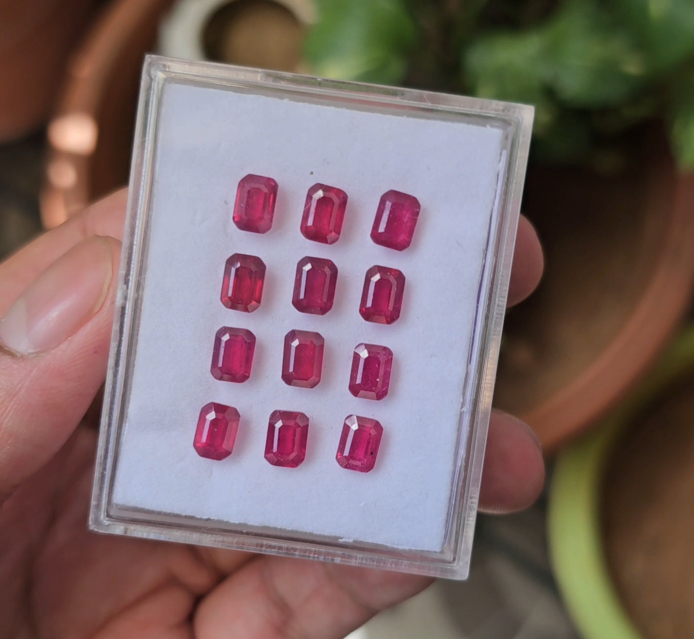 12 Pcs Of Natural Ruby Faceted Gemstone | Shape: Rectangle Size:7x5mm - The LabradoriteKing