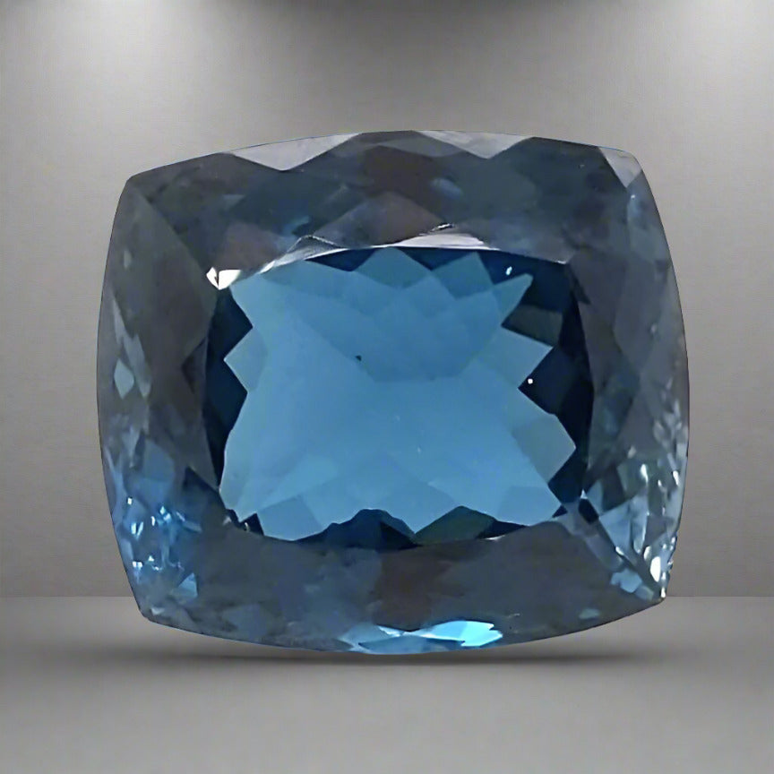 Natural London Blue Topaz Faceted | Rectangle | Size: 17x15mm - The LabradoriteKing