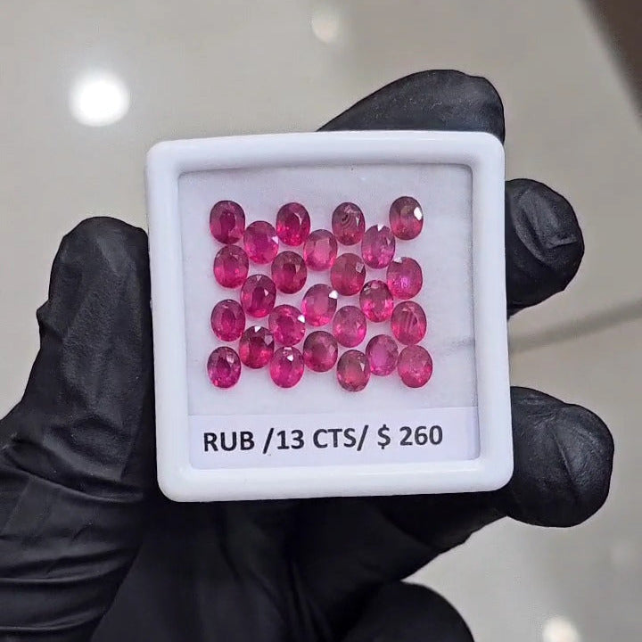 25 Pcs Of Natural Ruby Faceted | Oval Shape | Size: 5x4mm - The LabradoriteKing