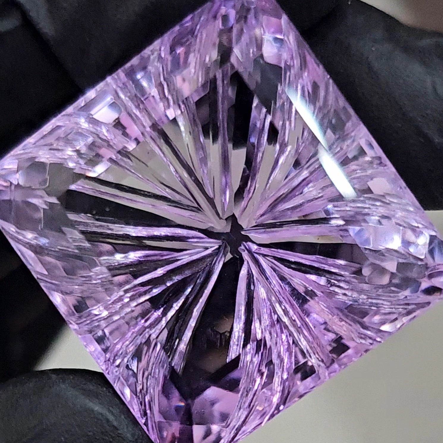 Natural Amethyst Carved Faceted |Square Shape: | Size: 31x30mm - The LabradoriteKing