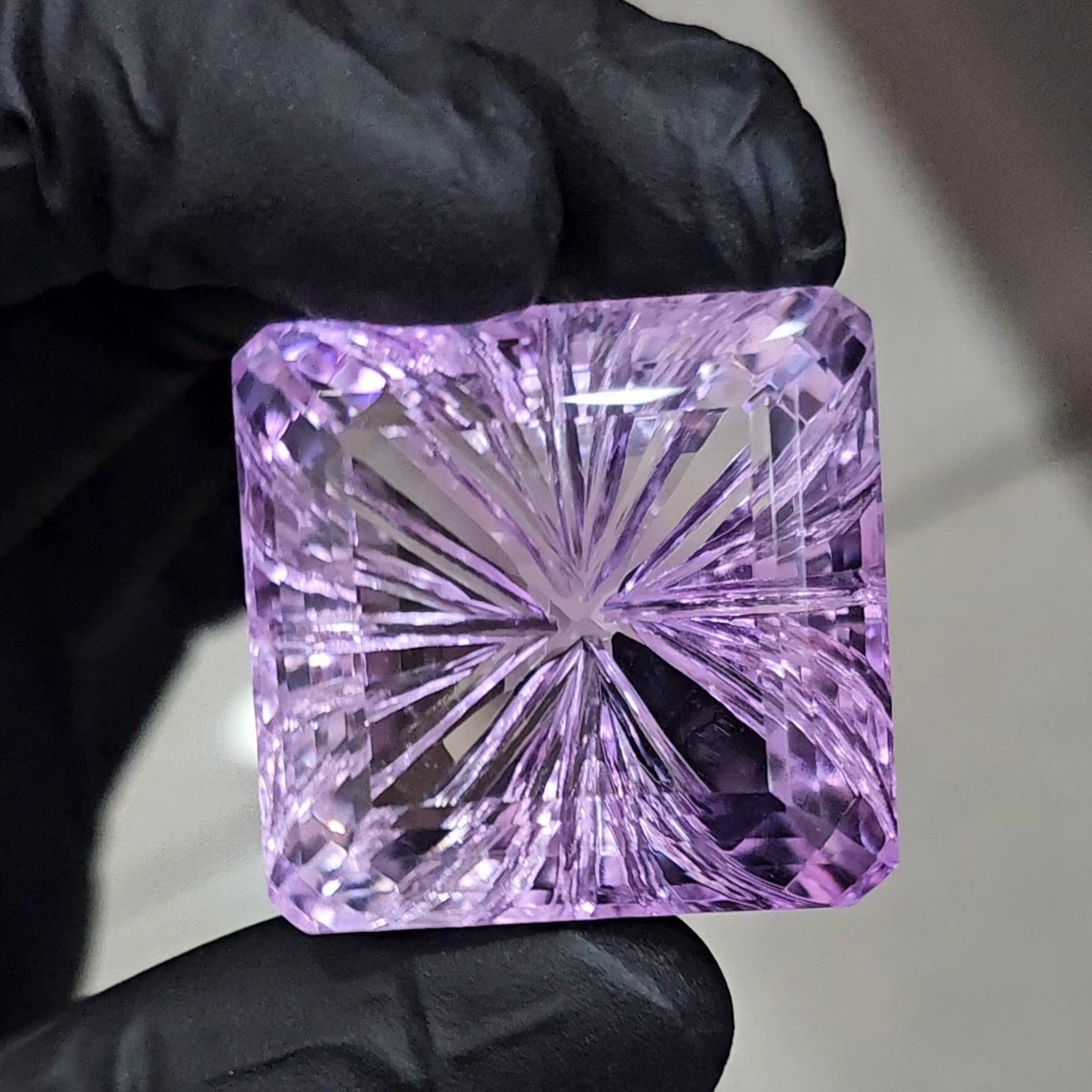 Natural Amethyst Carved Faceted |Square Shape: | Size: 31x30mm - The LabradoriteKing