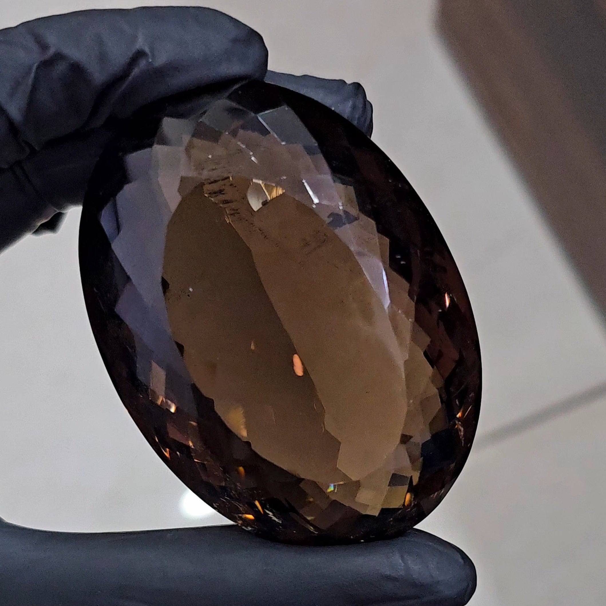 Natural Smokey Quartz Gemstone Faceted |Oval Shape: | Size: 72x53mm - The LabradoriteKing