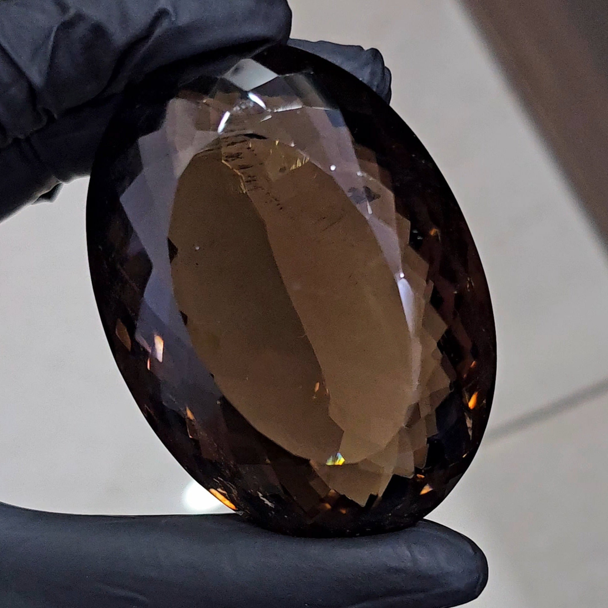 Natural Smokey Quartz Gemstone Faceted |Oval Shape: | Size: 72x53mm - The LabradoriteKing