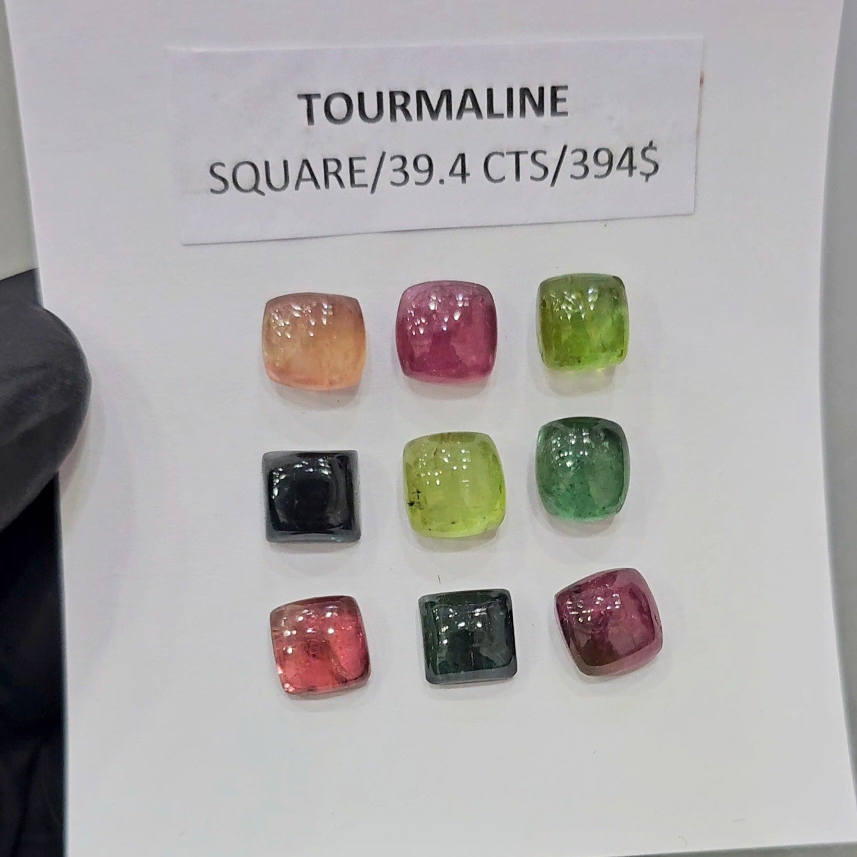 1 Card Of Natural Multi Tourmaline Cabochon  | Size 10-8mm - The LabradoriteKing