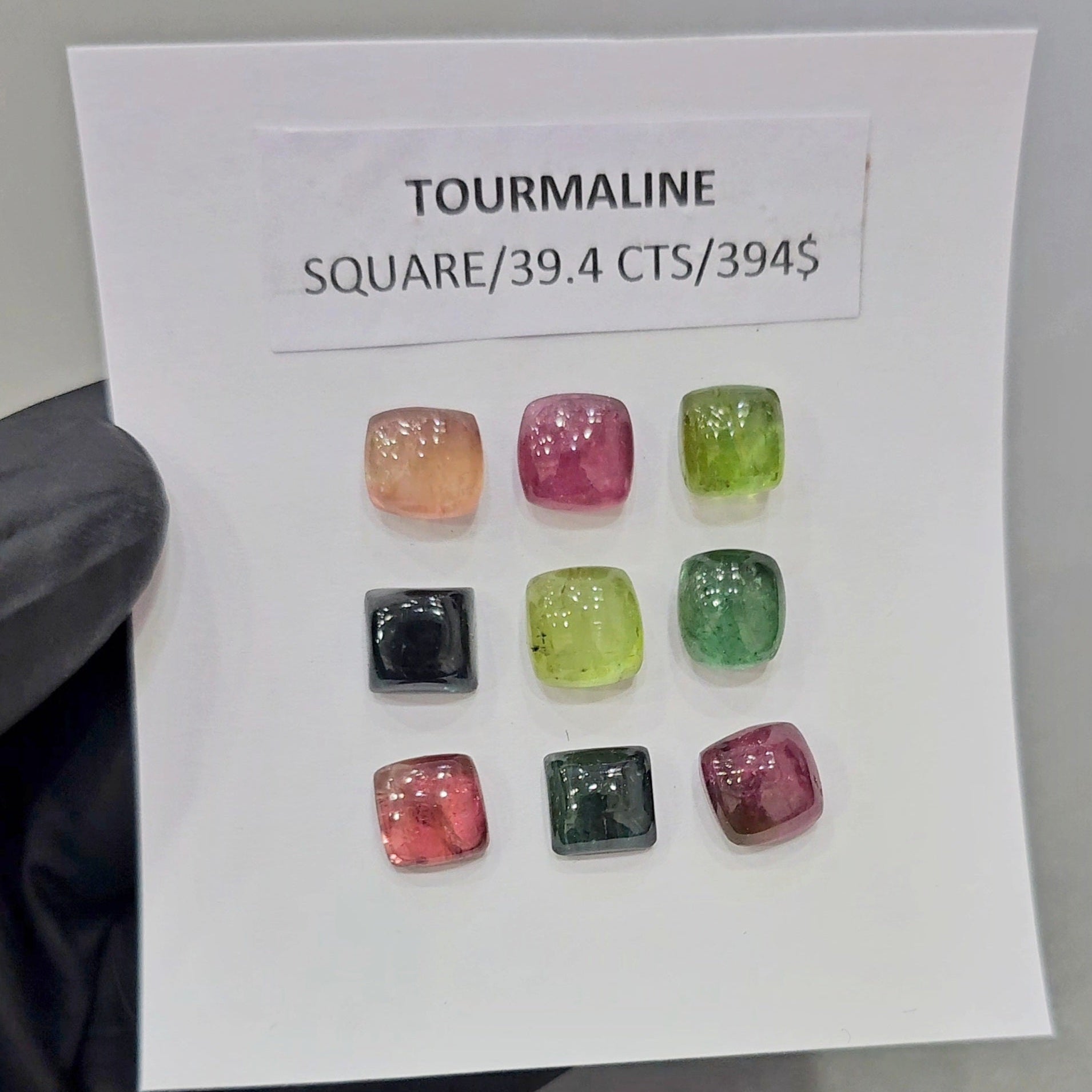 1 Card Of Natural Multi Tourmaline Cabochon  | Size 10-8mm - The LabradoriteKing