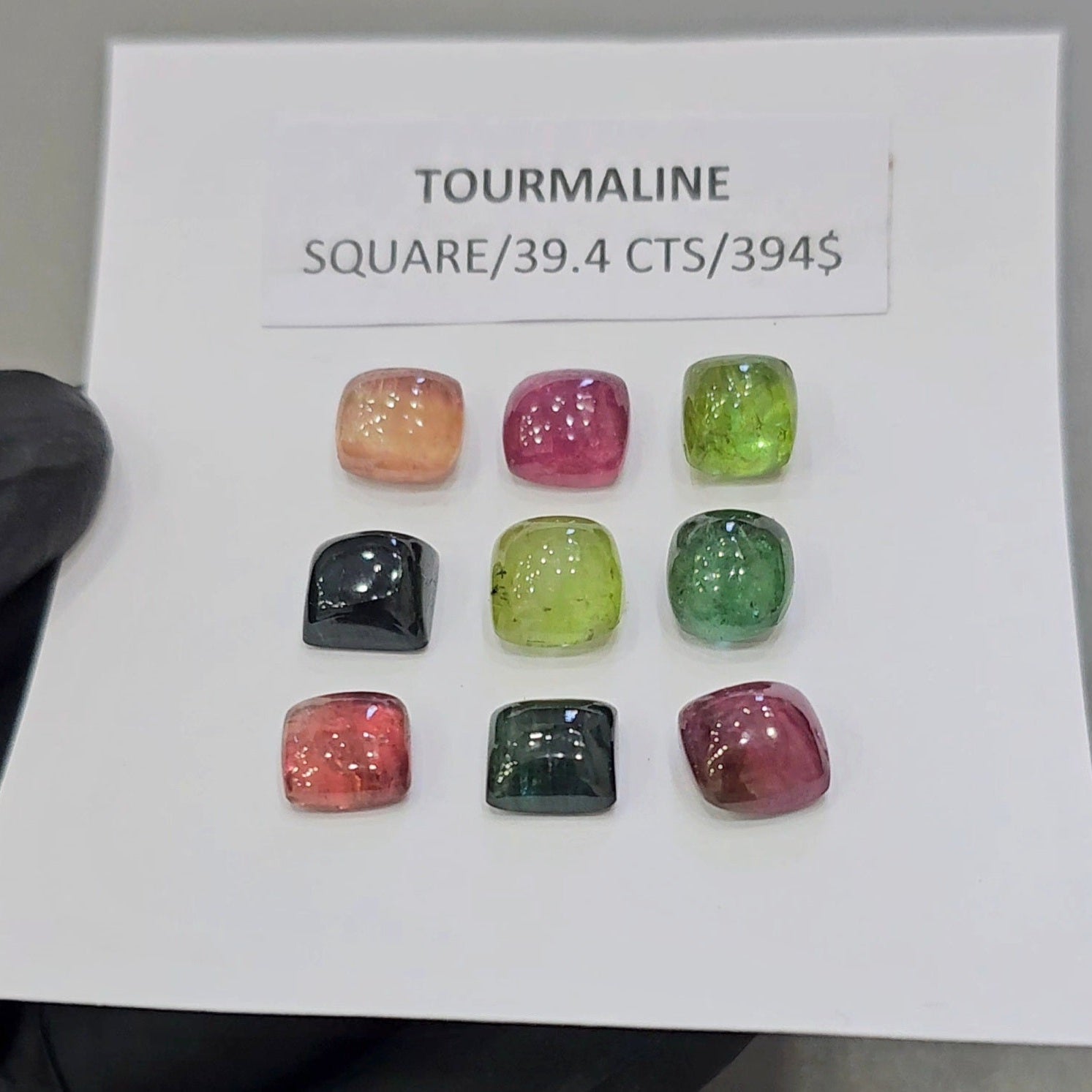 1 Card Of Natural Multi Tourmaline Cabochon  | Size 10-8mm - The LabradoriteKing