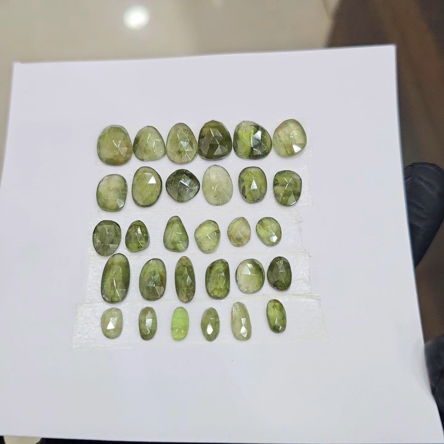 1 Card Of Natural Green Tourmaline Cabochon  | Size 12-8mm - The LabradoriteKing