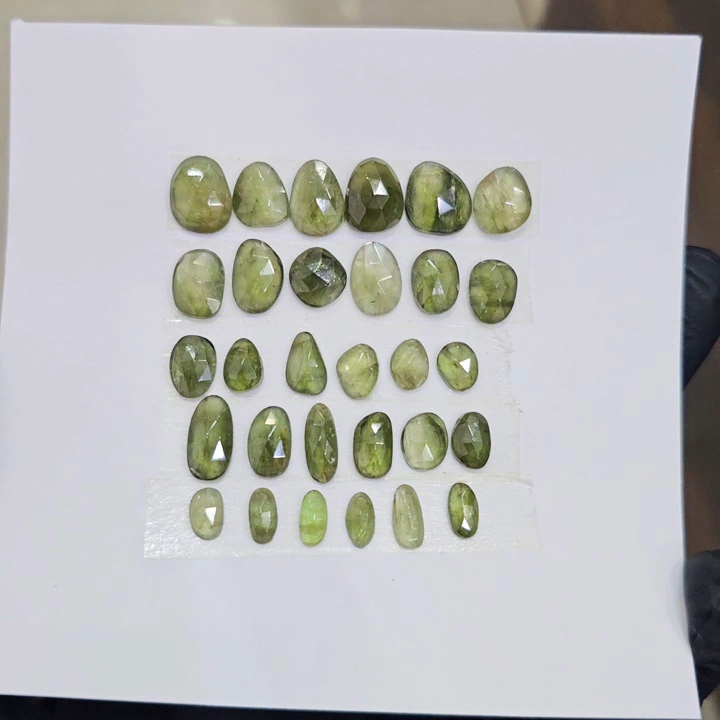 1 Card Of Natural Green Tourmaline Cabochon  | Size 12-8mm - The LabradoriteKing