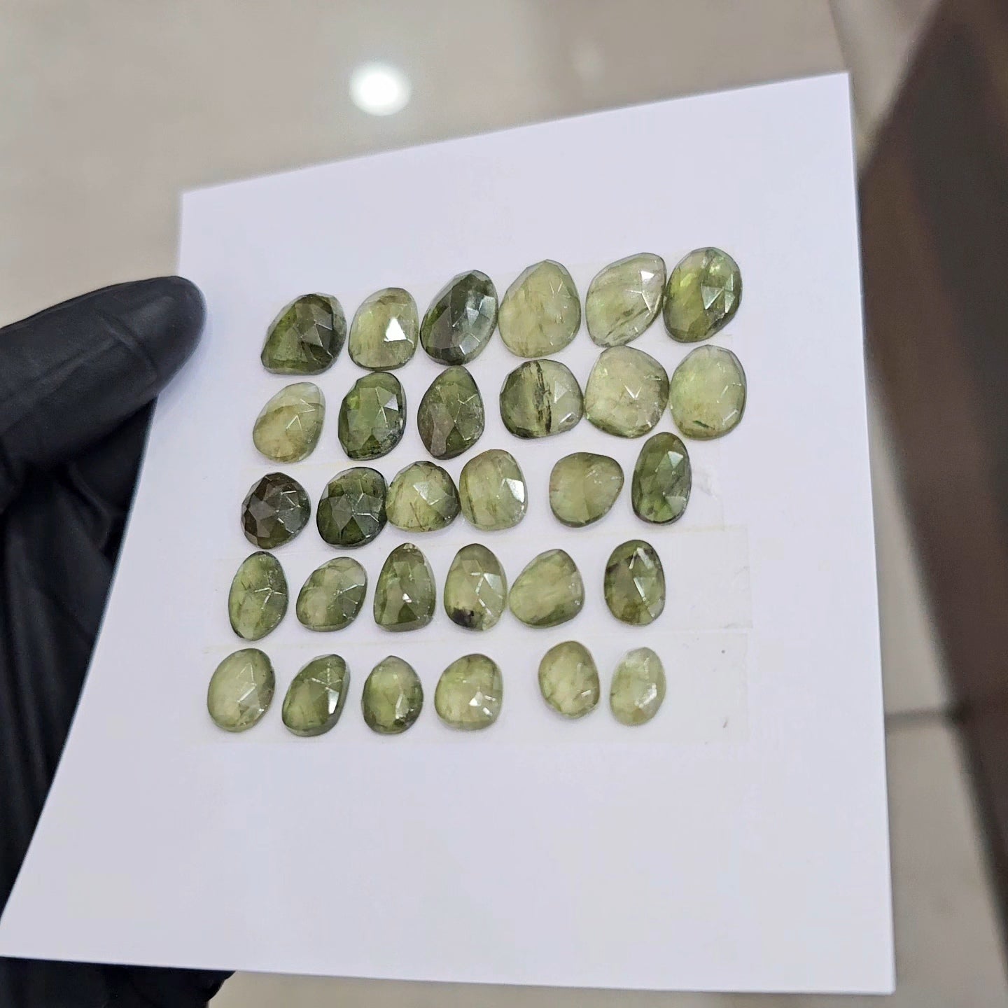 1 Card Of Natural Green Tourmaline Cabochon  | Size 13-8mm - The LabradoriteKing