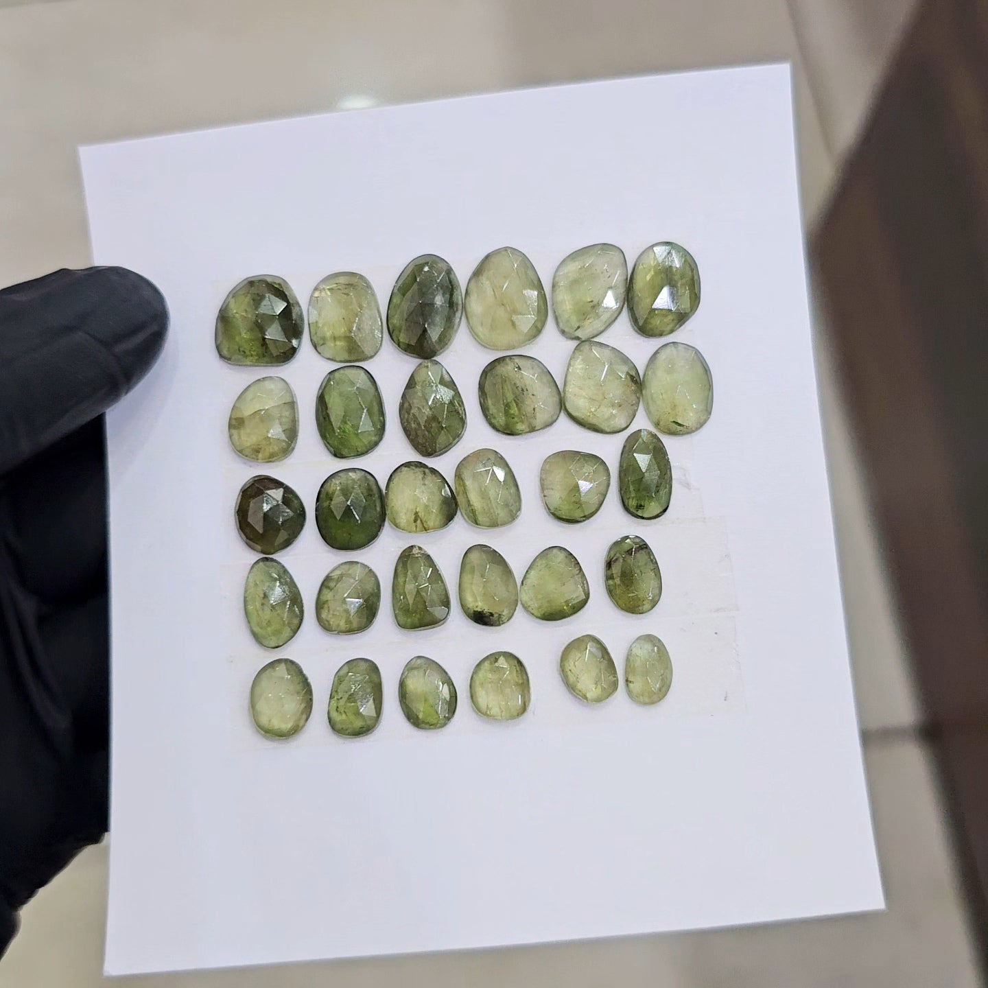 1 Card Of Natural Green Tourmaline Cabochon  | Size 13-8mm - The LabradoriteKing