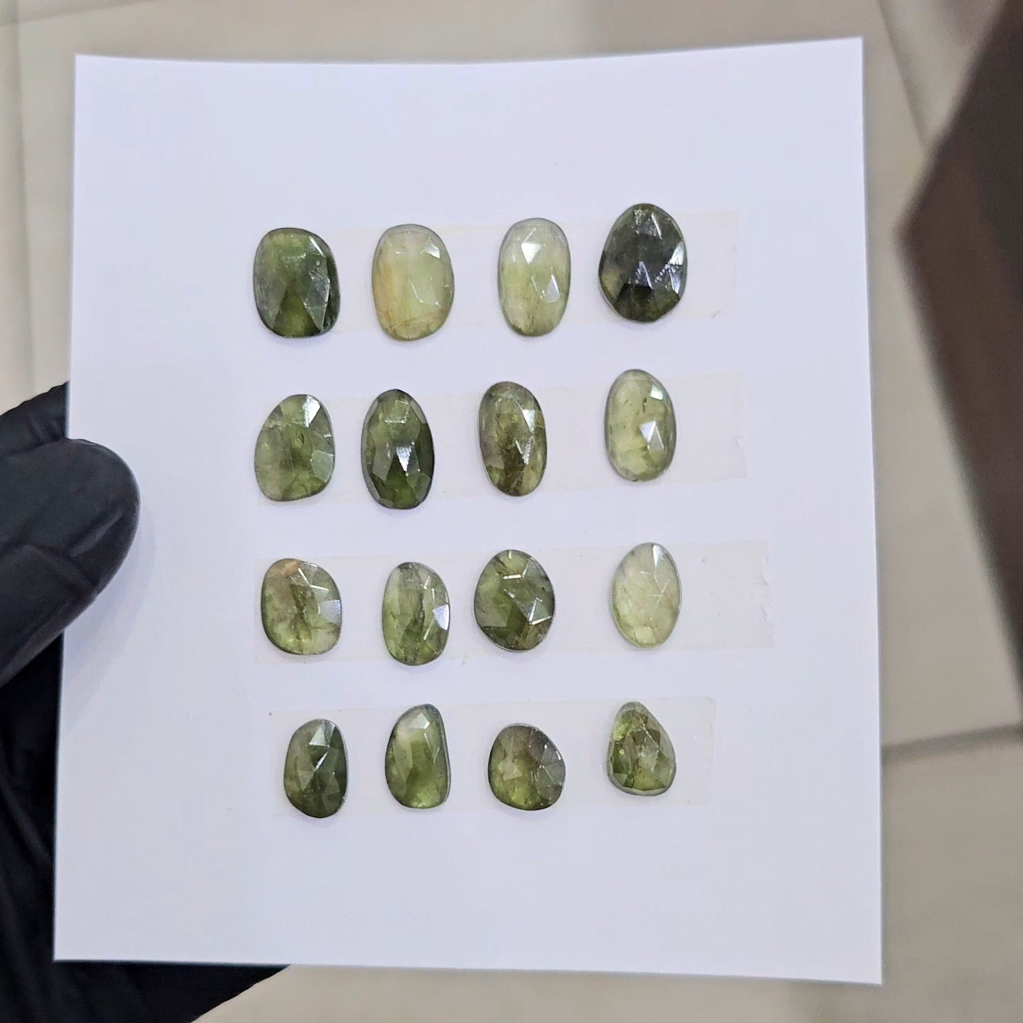 1 Card Of Natural Green Tourmaline Cabochon  | Size 14-10mm - The LabradoriteKing