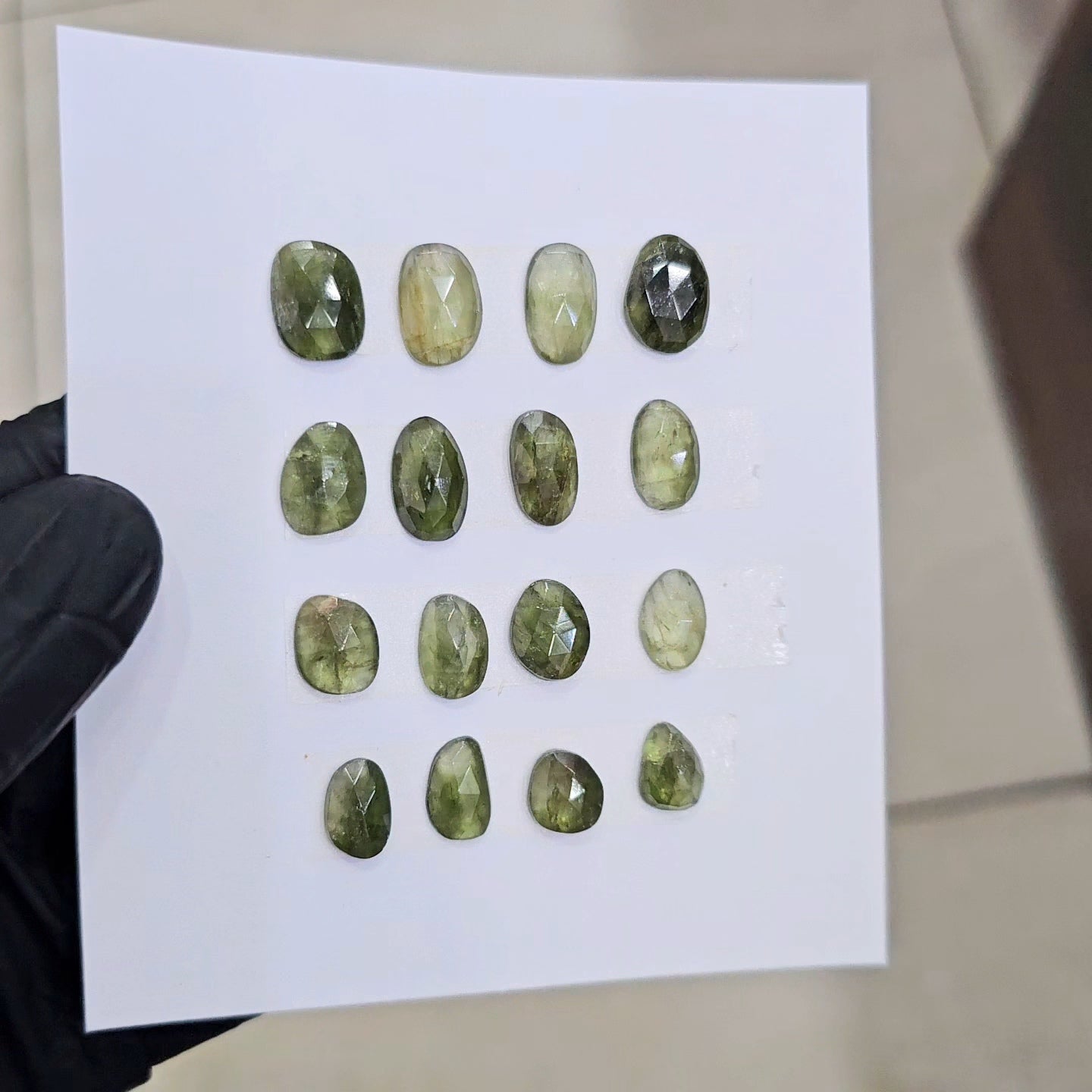 1 Card Of Natural Green Tourmaline Cabochon  | Size 14-10mm - The LabradoriteKing