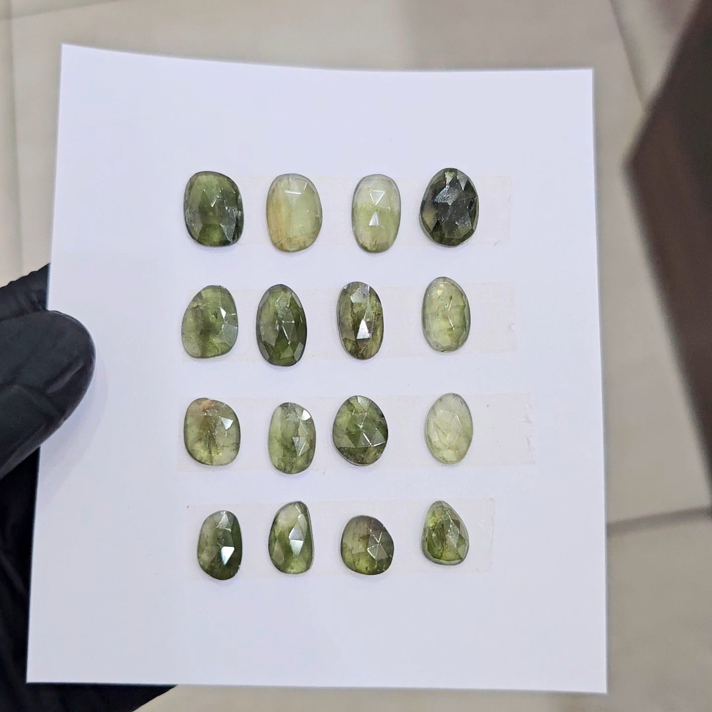 1 Card Of Natural Green Tourmaline Cabochon  | Size 14-10mm - The LabradoriteKing