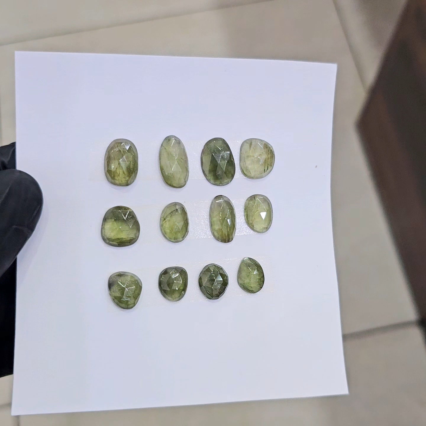 1 Card Of Natural Green Tourmaline Cabochon  | Size 16-10mm - The LabradoriteKing