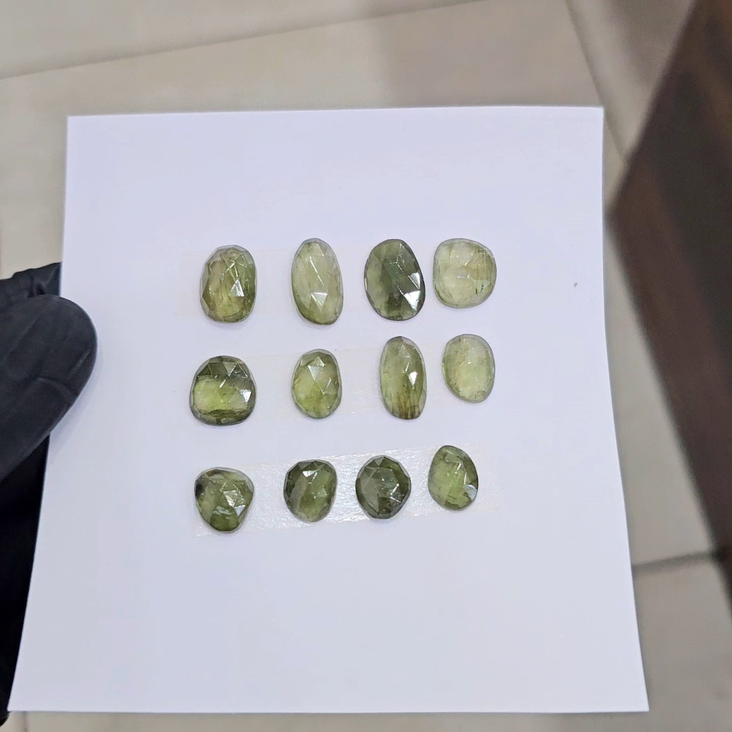 1 Card Of Natural Green Tourmaline Cabochon  | Size 16-10mm - The LabradoriteKing