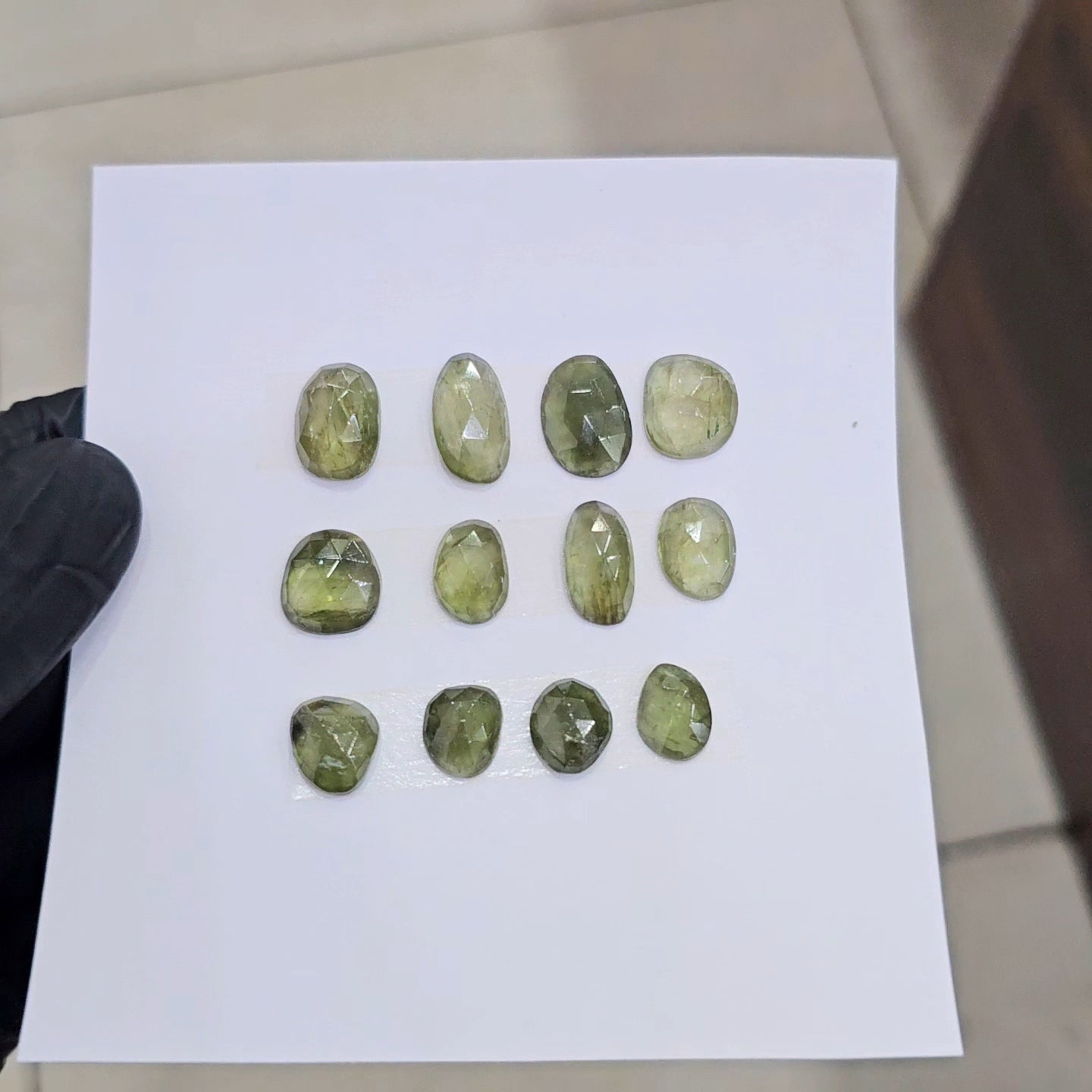 1 Card Of Natural Green Tourmaline Cabochon  | Size 16-10mm - The LabradoriteKing