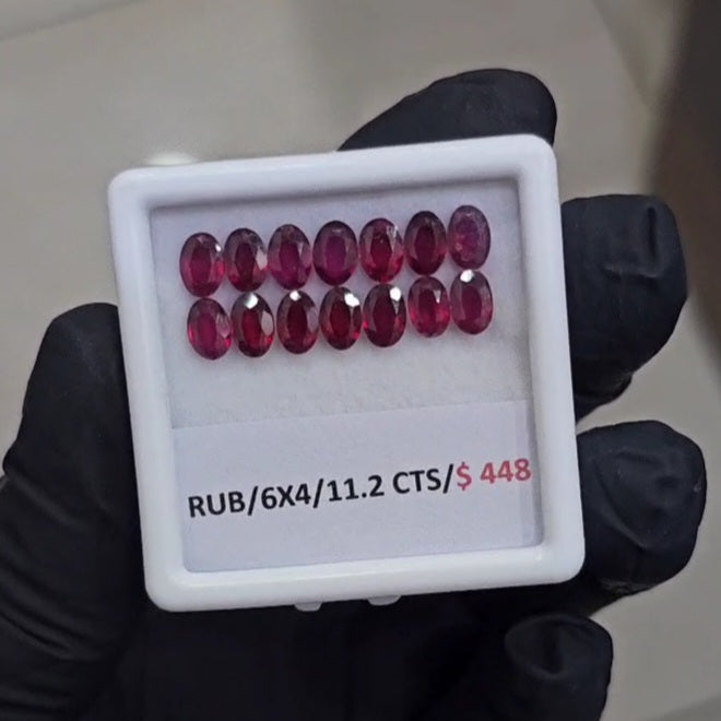 14 Pcs Natural Ruby AAA Quality |Size 6x4mm| 11.2 Cts - The LabradoriteKing