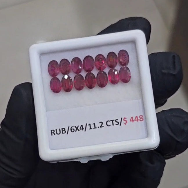 14 Pcs Natural Ruby AAA Quality |Size 6x4mm| 11.2 Cts - The LabradoriteKing