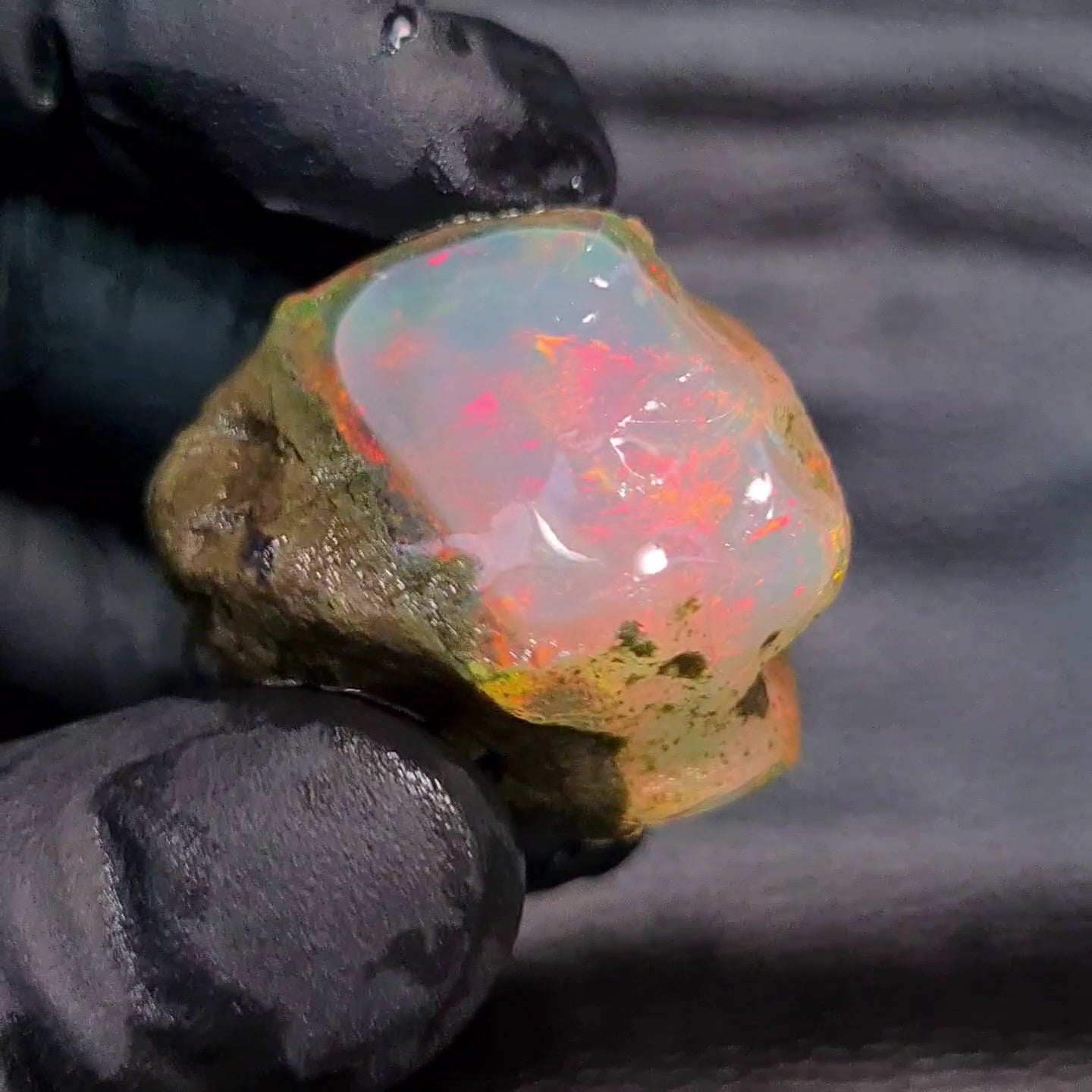 Natural Ethiopian Water Opal Rough | Raw untreaed  | 32x31mm - The LabradoriteKing