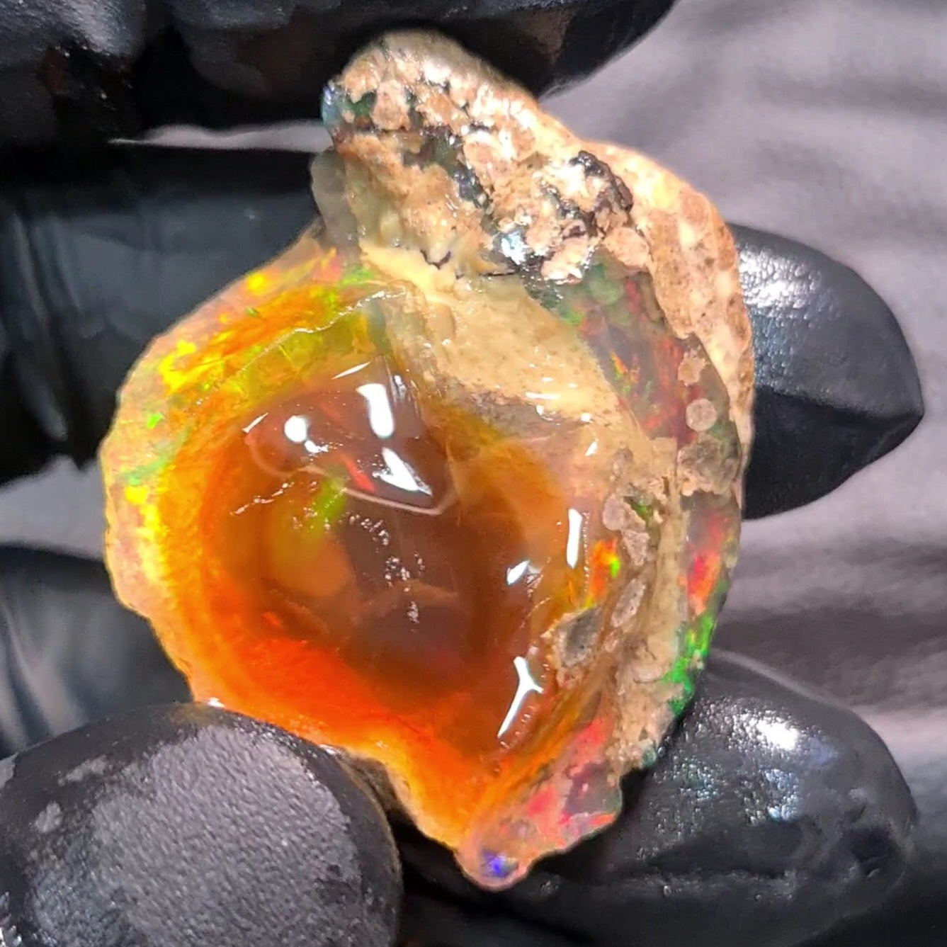 Natural Ethiopian Water Opal Rough | Raw untreaed  | 34x33mm - The LabradoriteKing