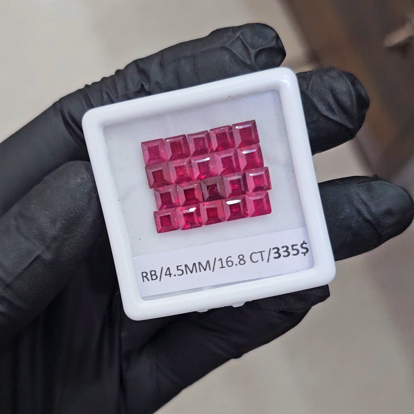 1 Pcs Natural Ruby Faceted | Shape: Square | Size: 4.5mm - The LabradoriteKing