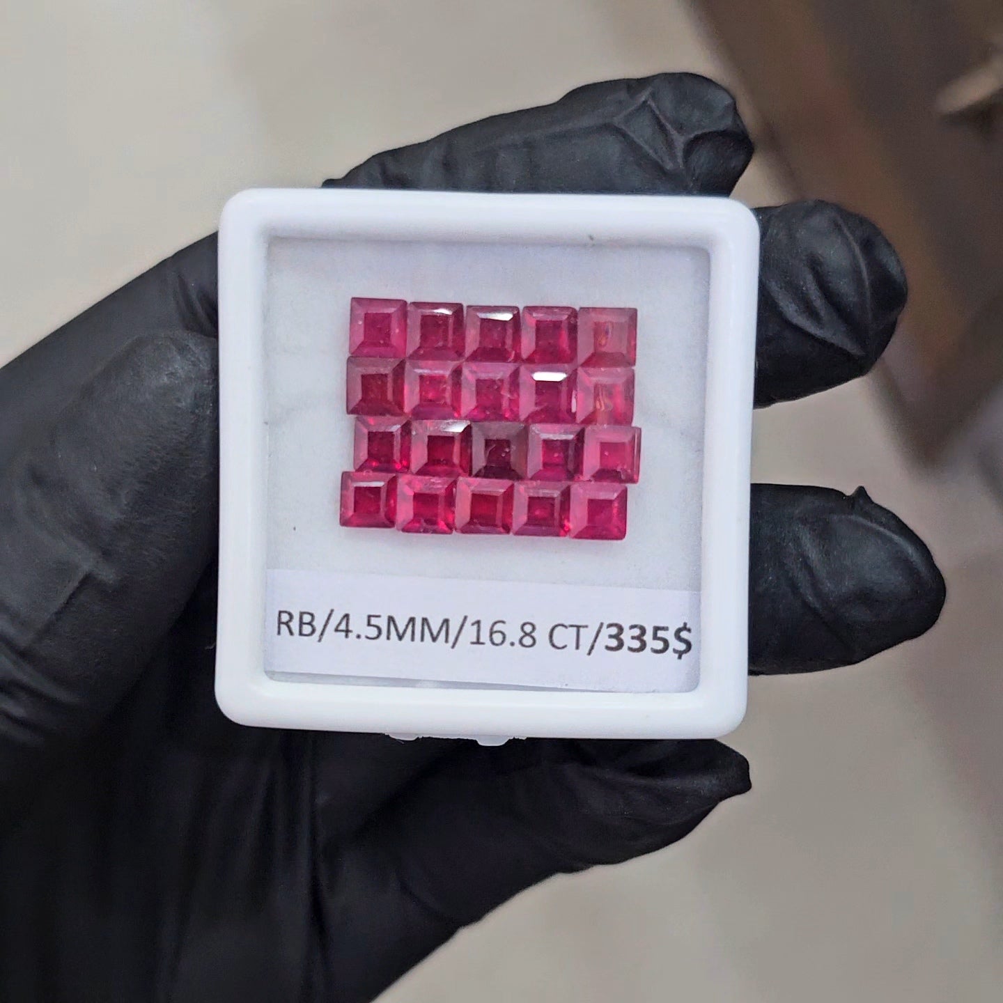 1 Pcs Natural Ruby Faceted | Shape: Square | Size: 4.5mm - The LabradoriteKing