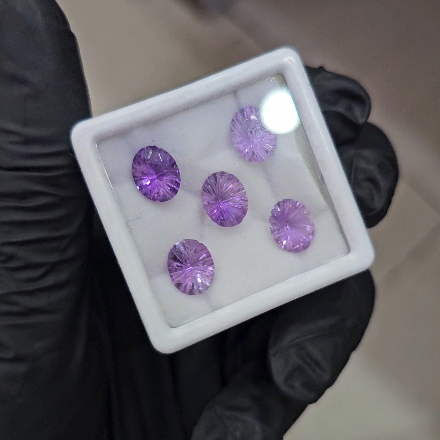 5 Pcs Natural Amethyst Craved | Shape: Oval | Size: 10X8mm - The LabradoriteKing