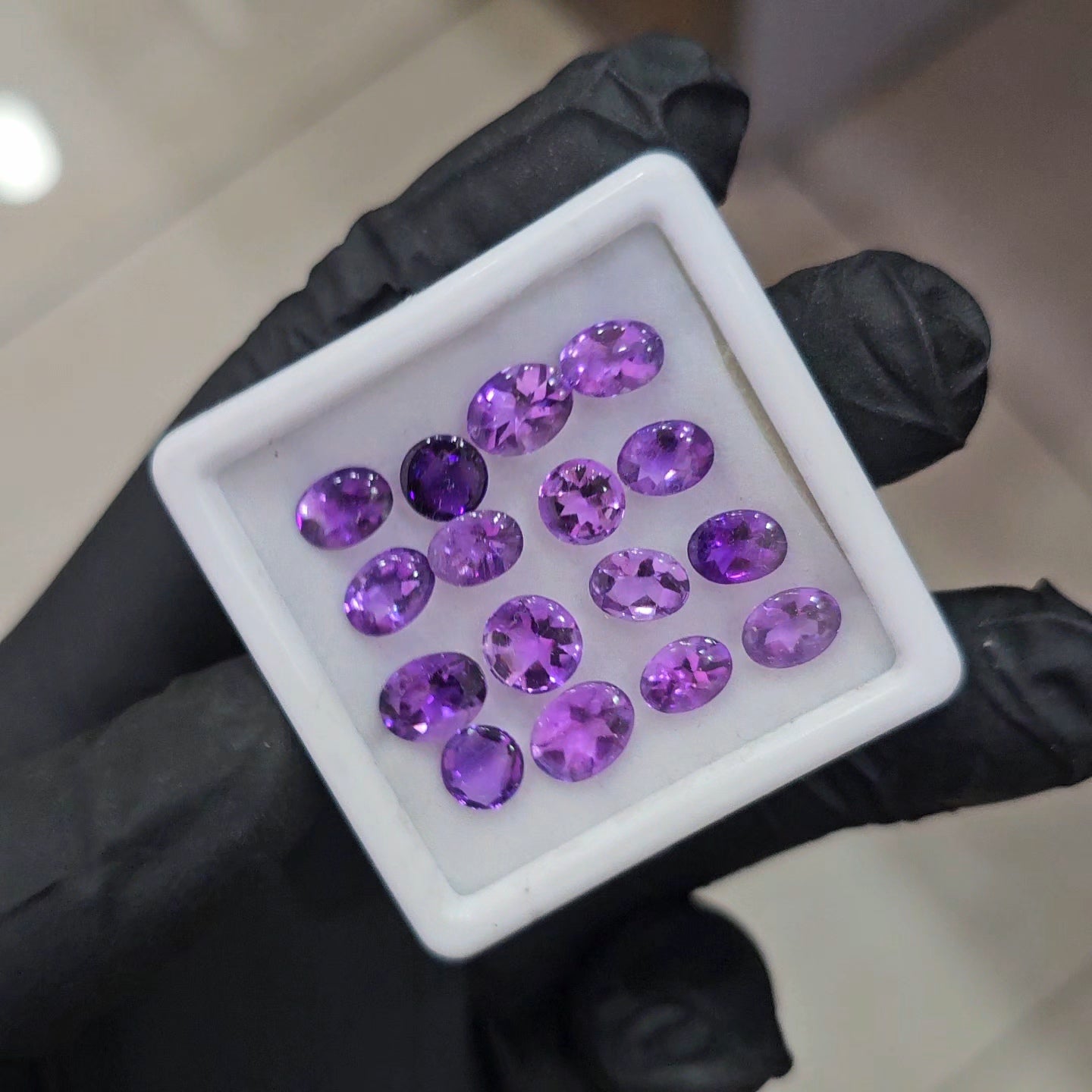 16 Pcs Natural Amethyst BuffTop | Shape: Oval | Size: 10X8mm - The LabradoriteKing