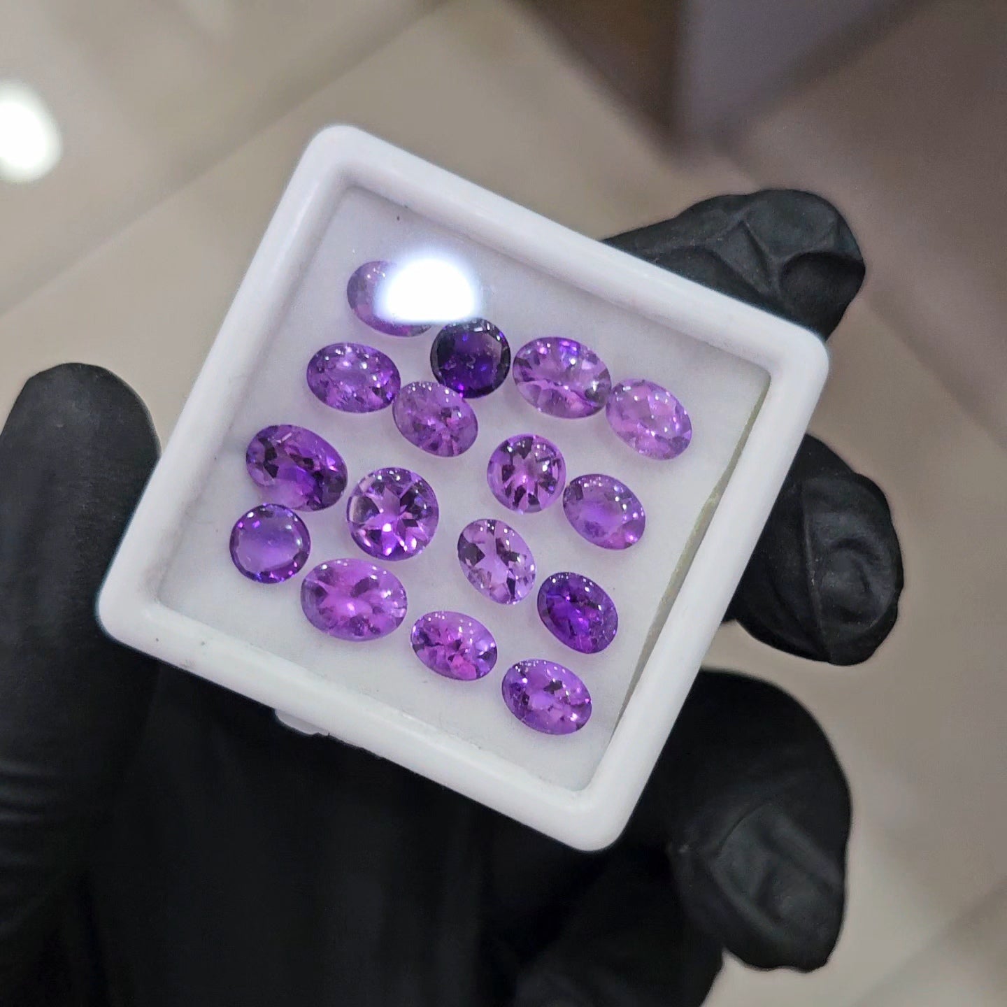 16 Pcs Natural Amethyst BuffTop | Shape: Oval | Size: 10X8mm - The LabradoriteKing