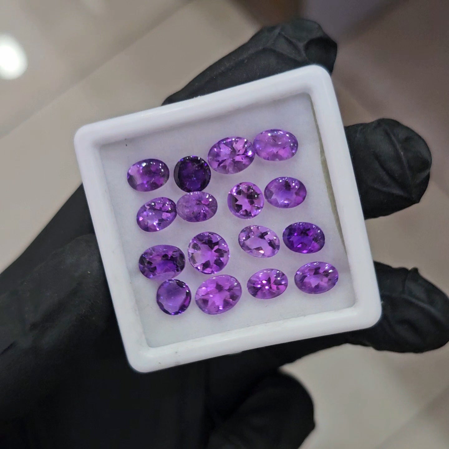 16 Pcs Natural Amethyst BuffTop | Shape: Oval | Size: 10X8mm - The LabradoriteKing