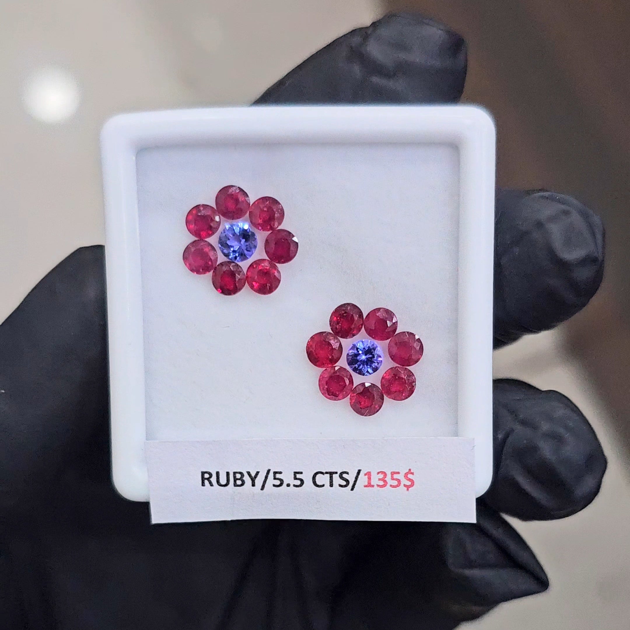 16 Pcs Natural Tanzanite & Ruby Faceted | Shape: Round | Size: 4-5mm - The LabradoriteKing